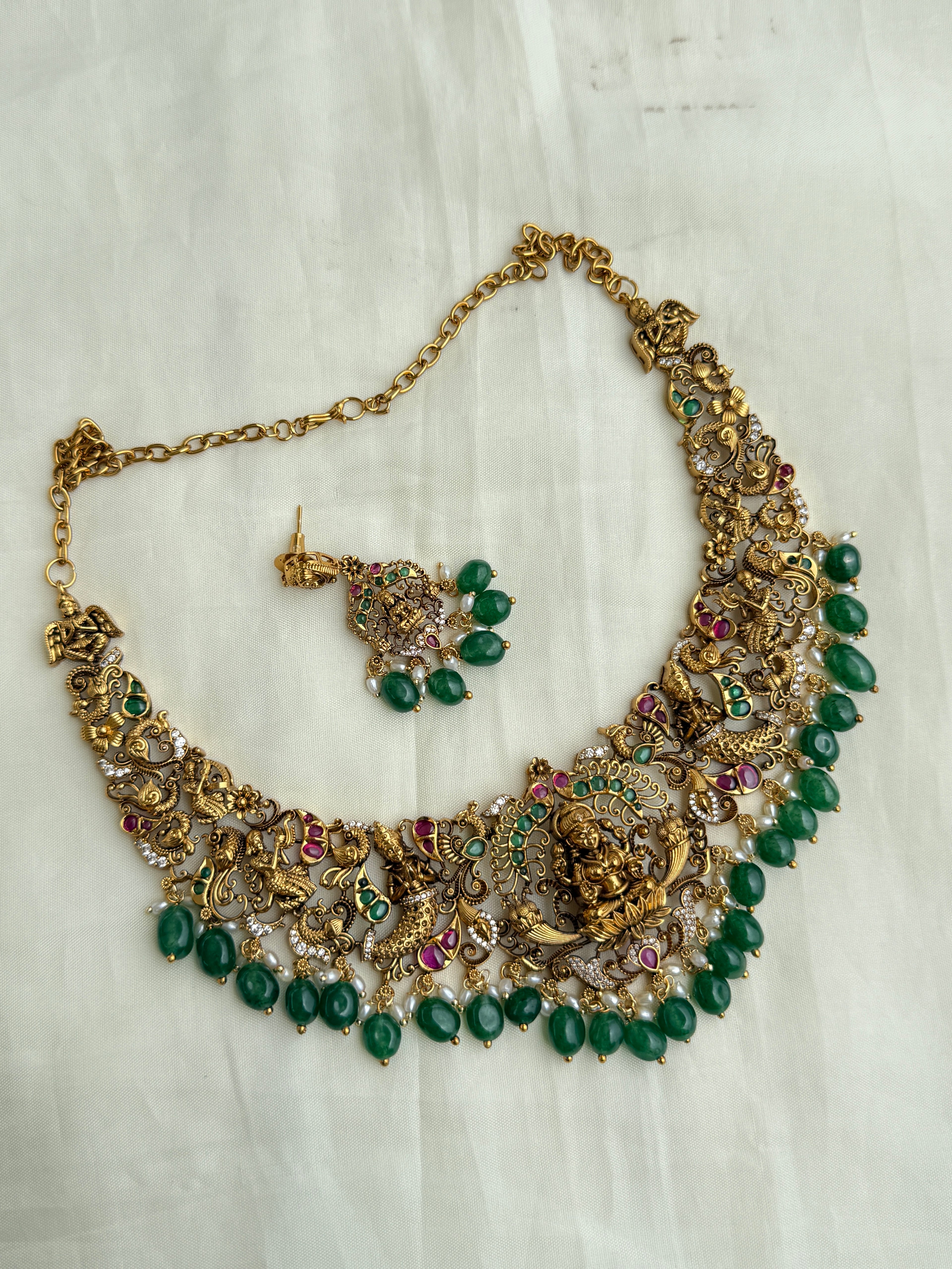 Ns321 kemp lakshmi devi nakshi neckset