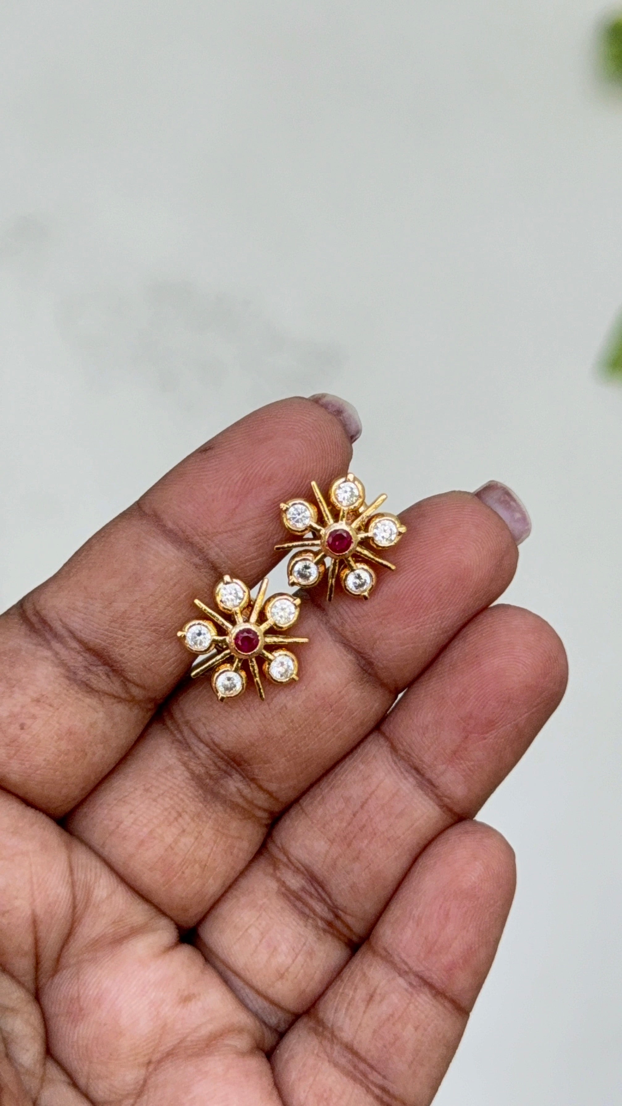 Ph081 6 stones panchaloham studs