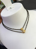 Bb448 2 layers balls 18 inches crystal black beads