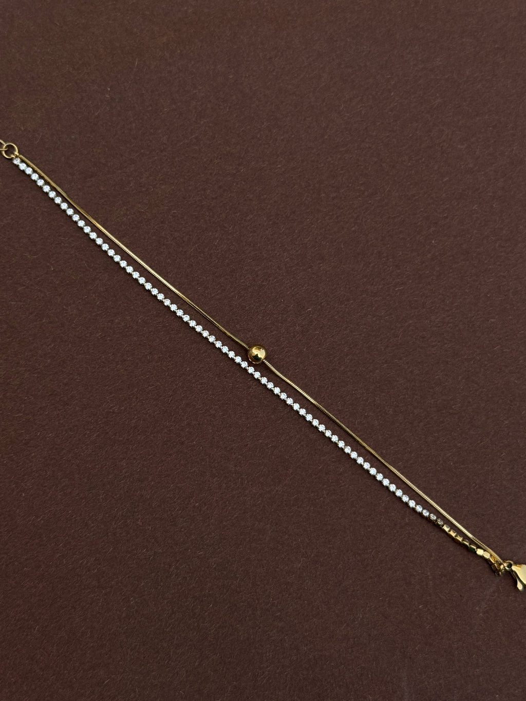 Ab556 Anti tarnish 2 layer's 8 inches chain bracelet