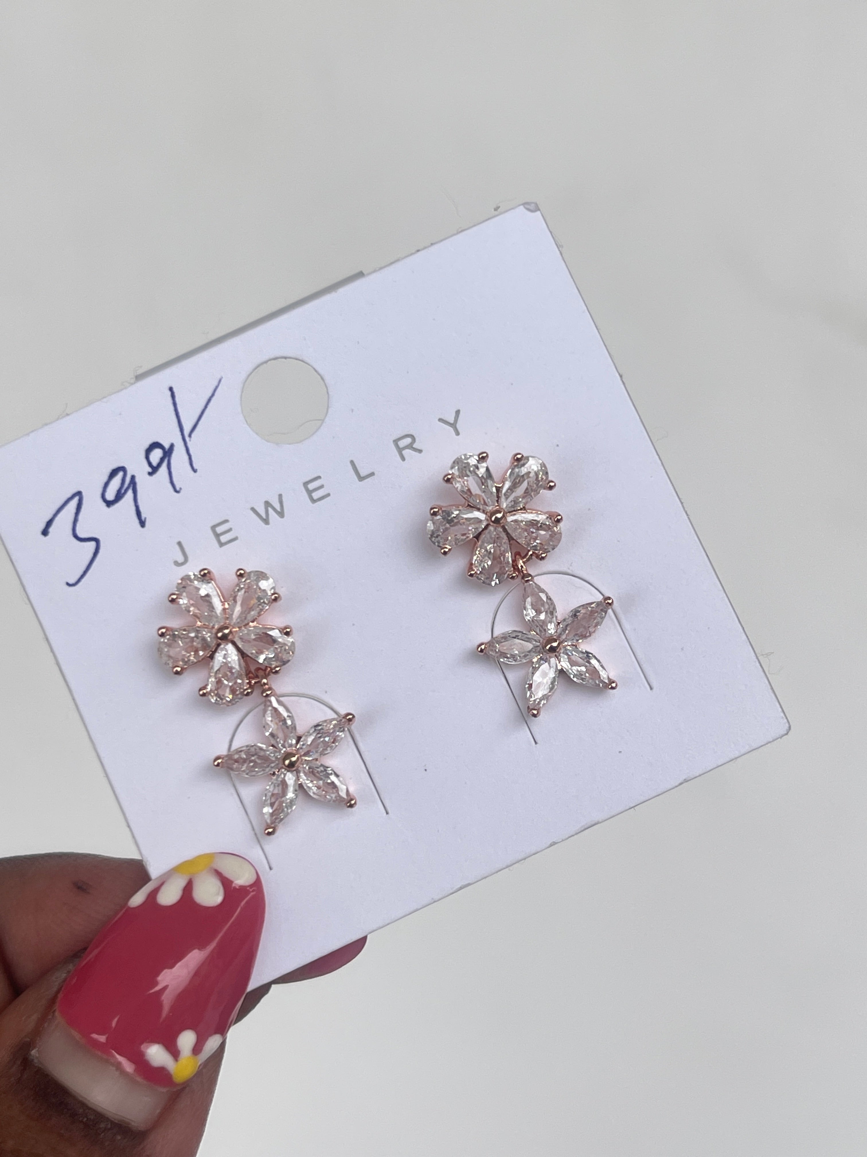 Rose gold flower earrings