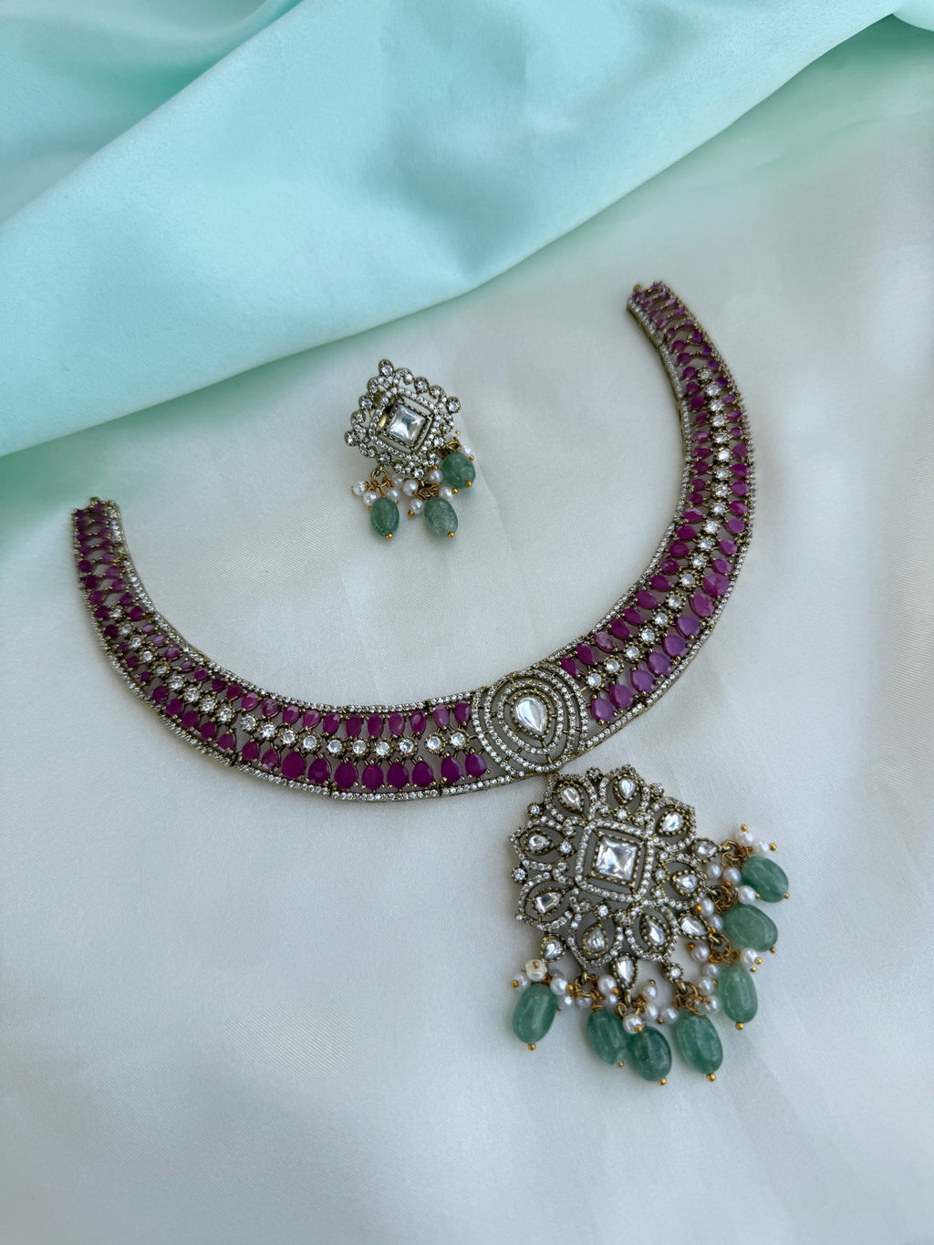 Choker Kundan neckset with earrings ns263