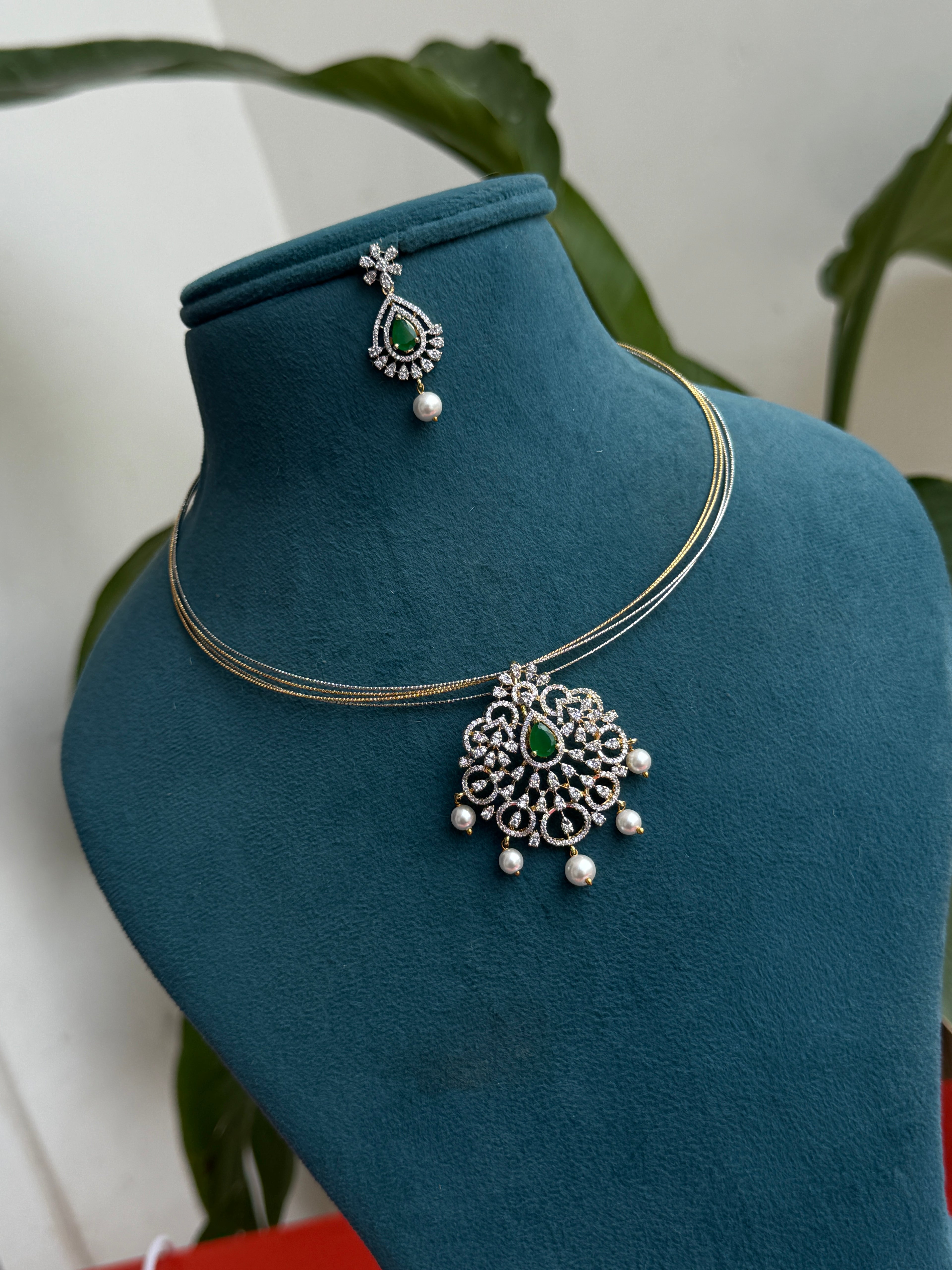 Hs001 gold silver hasli with diamond finish pendant