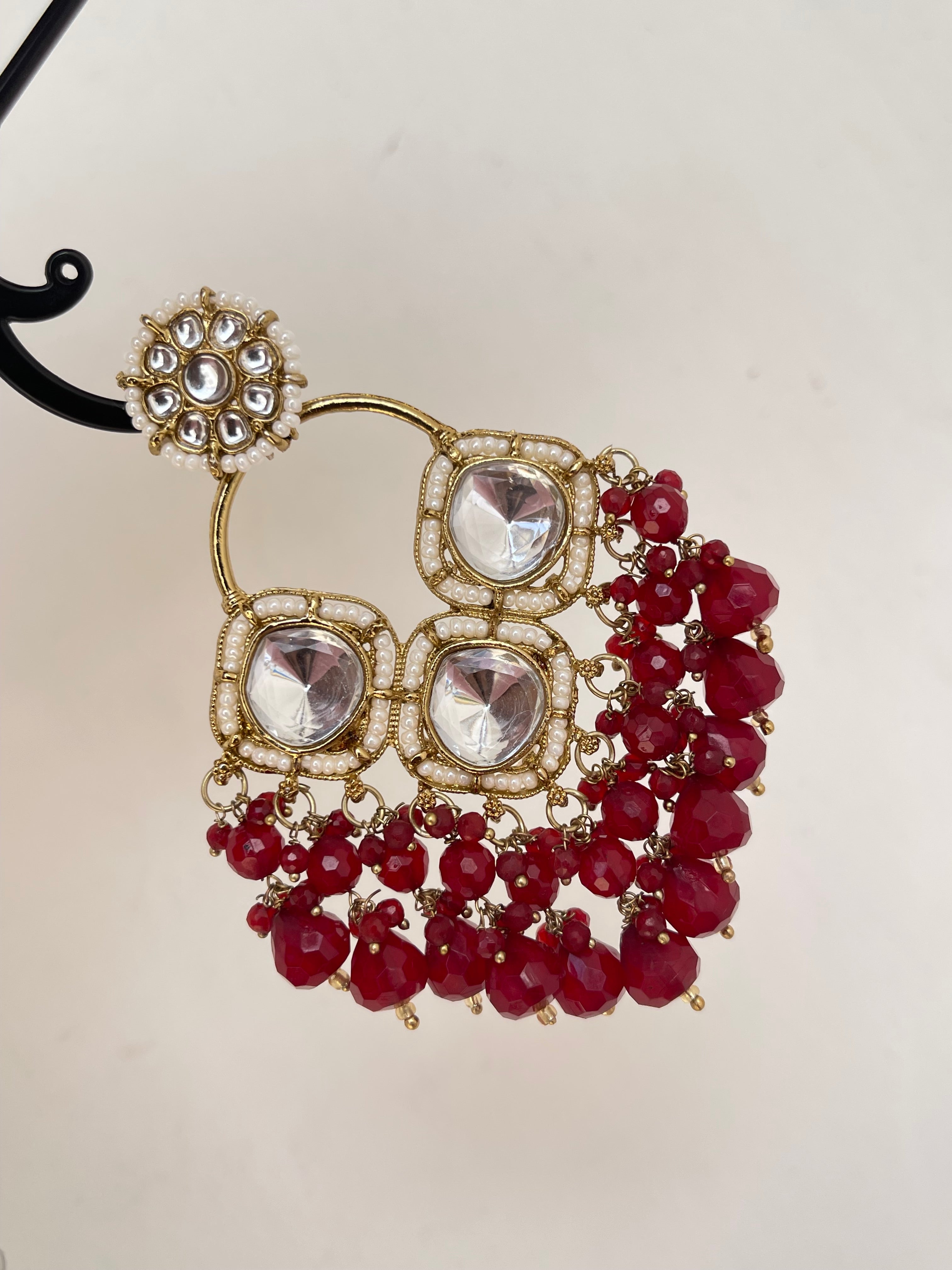 Kundan lightweight chandbali earrings