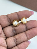 PH206 Panchaloham pearl studs with back screw earrings