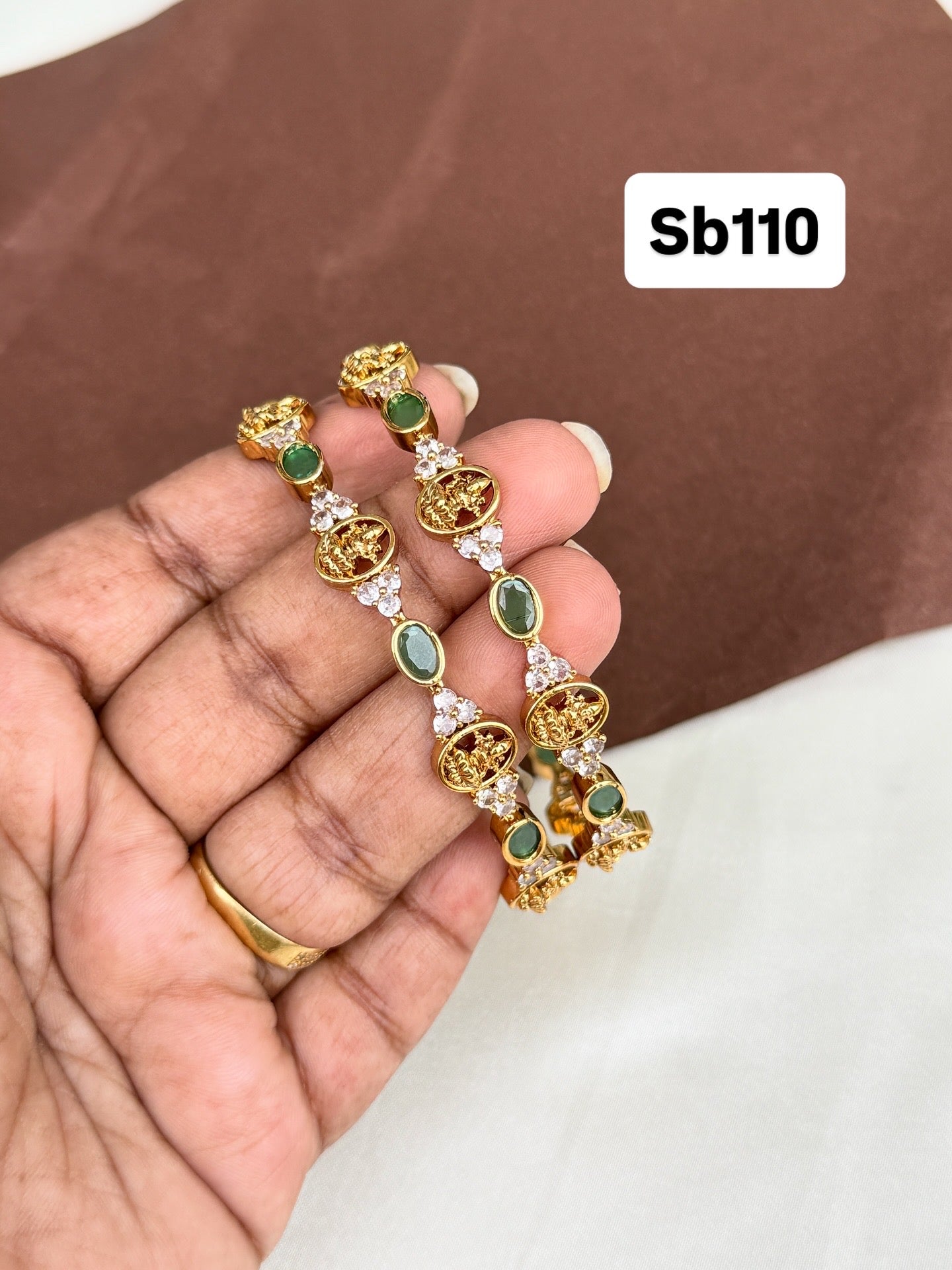Sb110 Lakshmi Devi emerald bangles