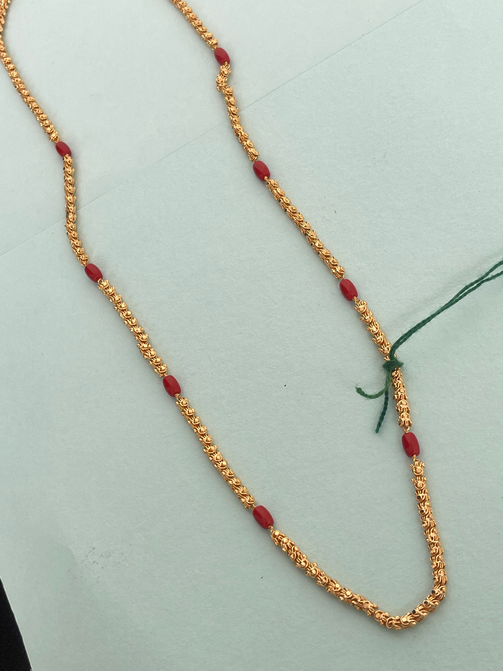 Coral beads long chain 22 inches
