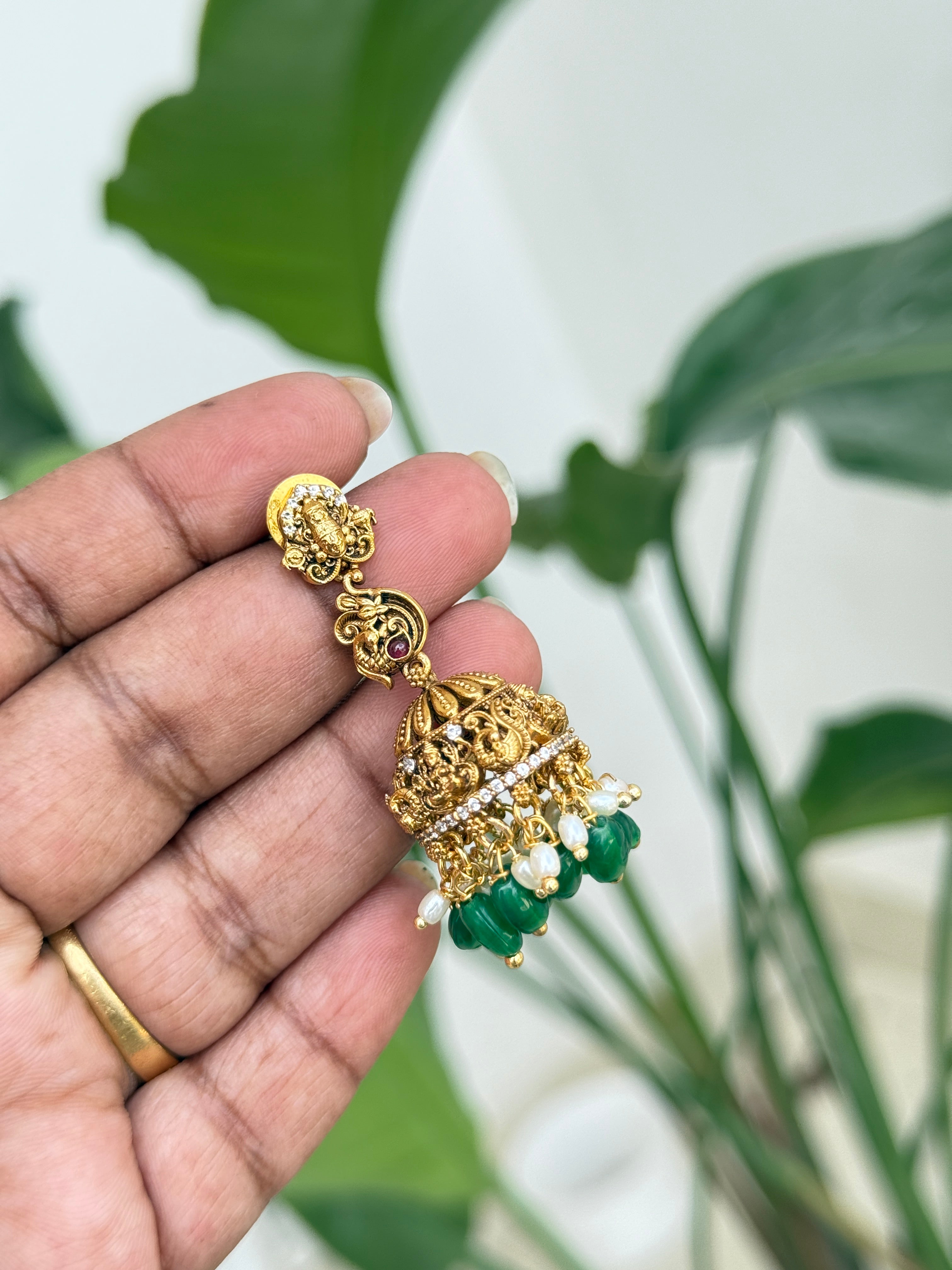 Er93 lord Venkateswara lightweight butta Earrings