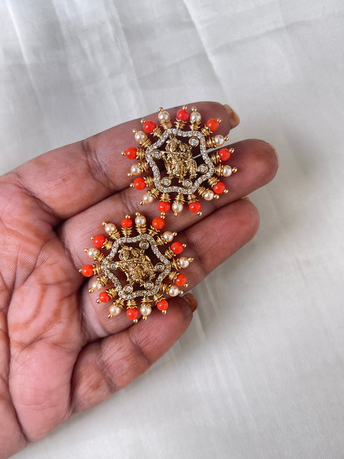 Coral radhakrishna studs.. Eg1508