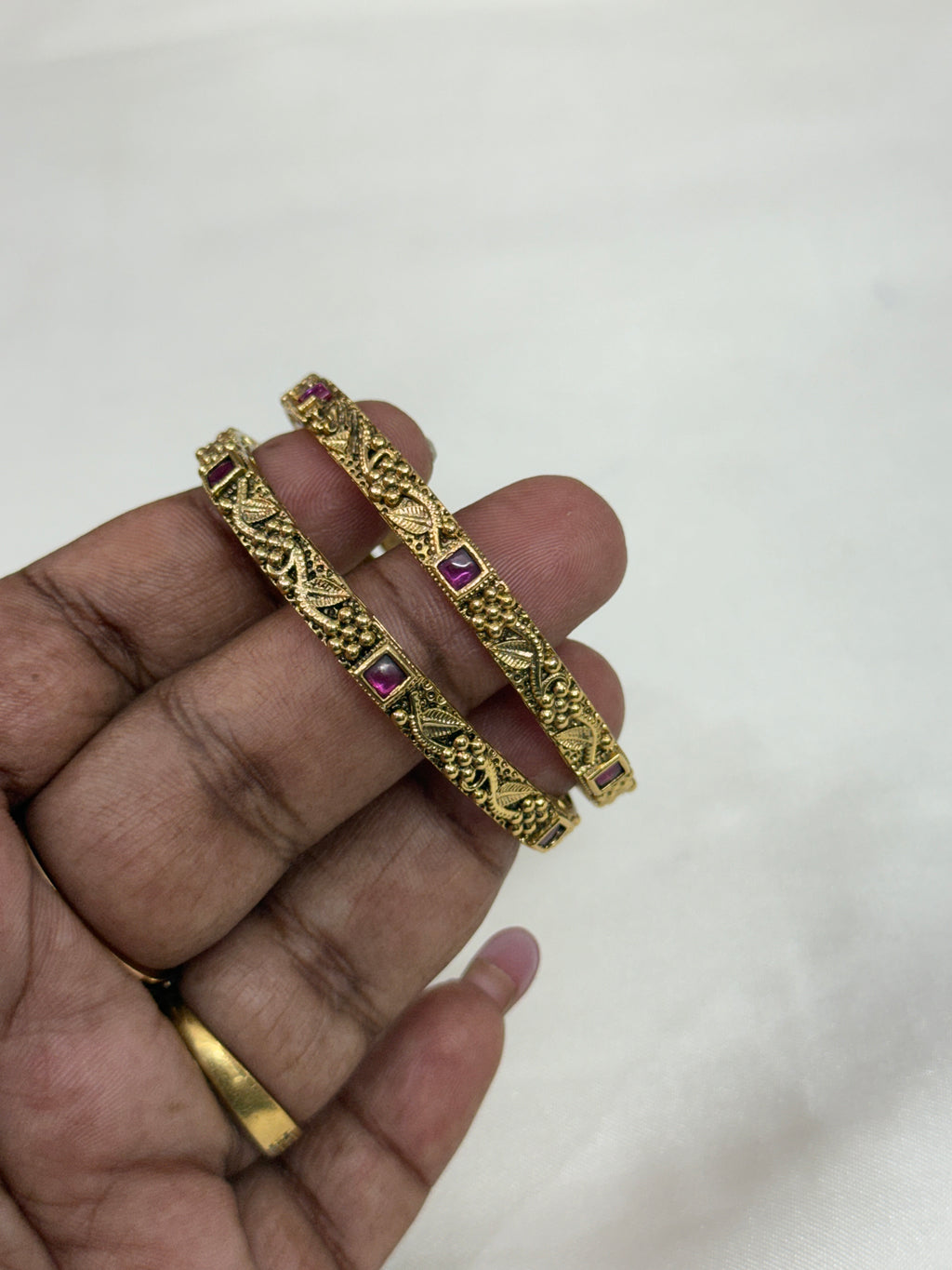 Kd053  kids antique finish bangles