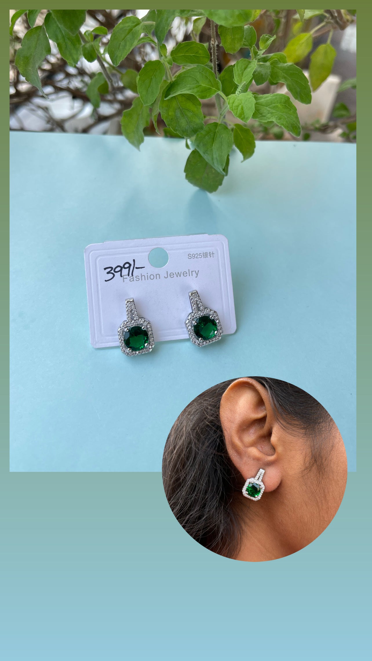 Solitaire finish earrings in 2 colors studs