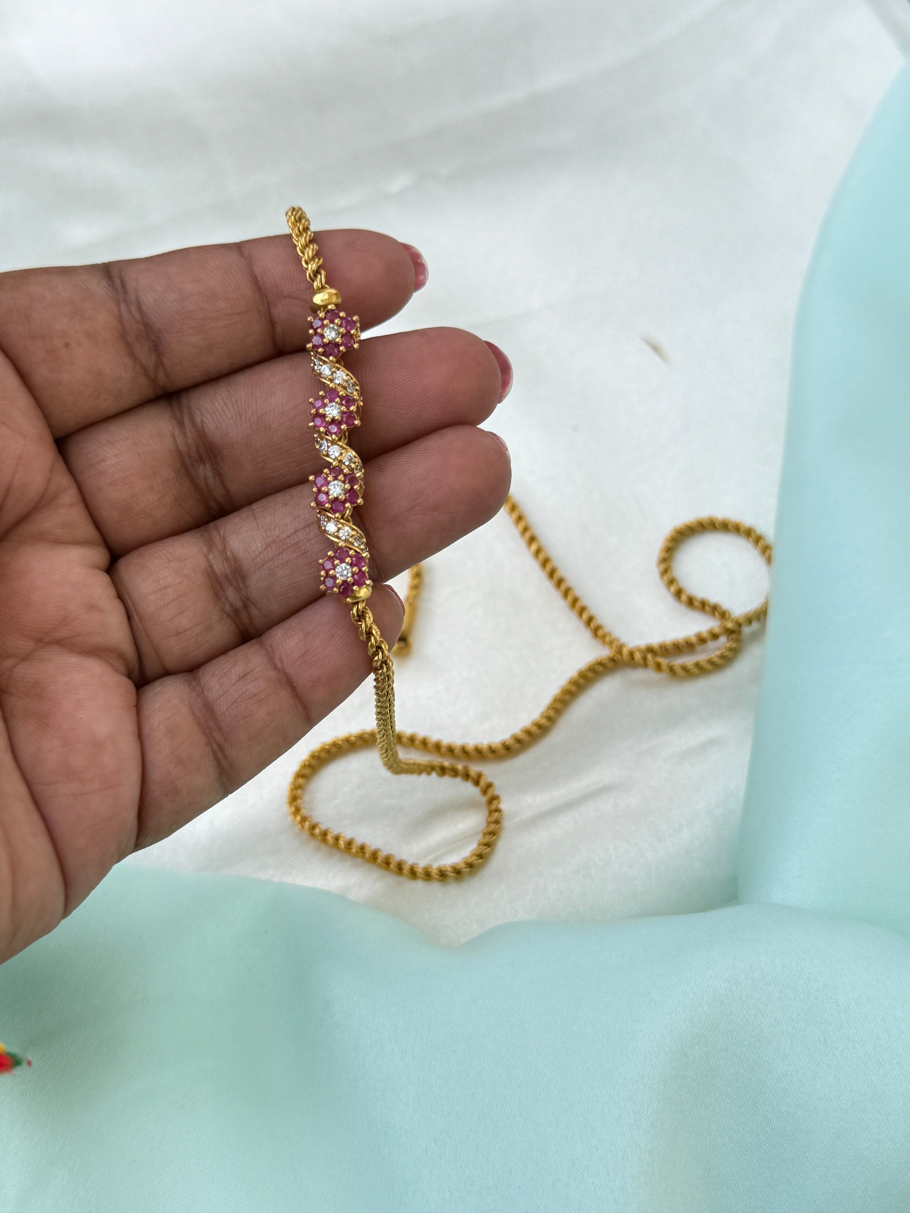 Tc052 Panchaloham unpolished 25 inches thali chain