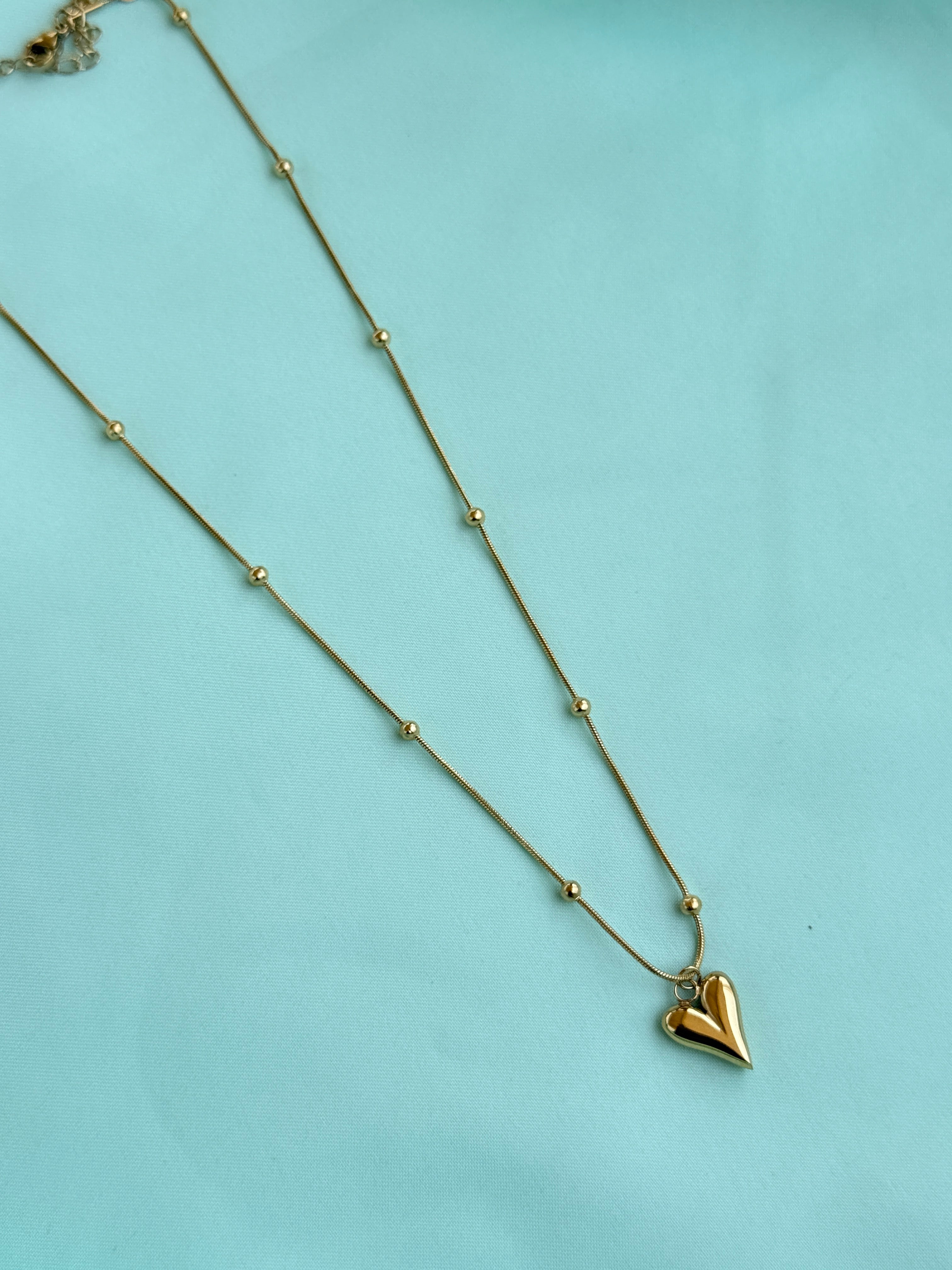Dc071 anti tarnish gold bolls heart 18inches adjustable daliy wear chains