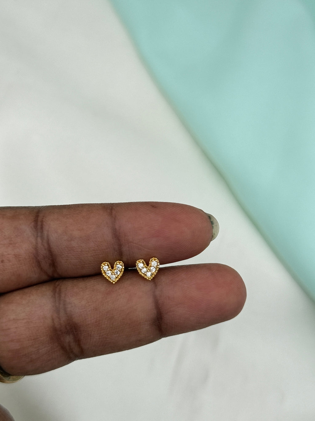 St152 heart stone back ball  second (2nd) tops studs