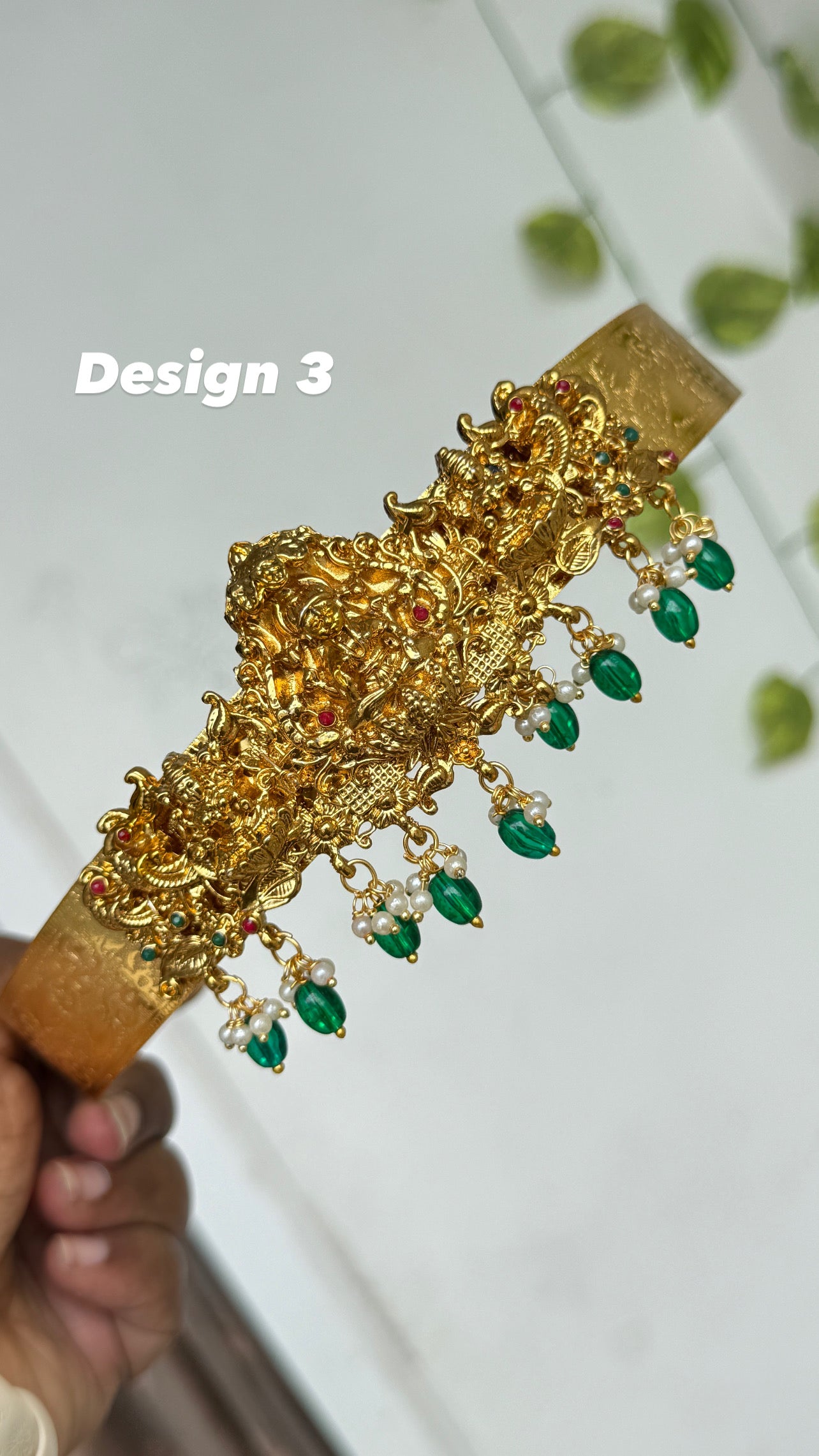 Hb700 Lakshmi Devi peacock multi stones kids hipbelt