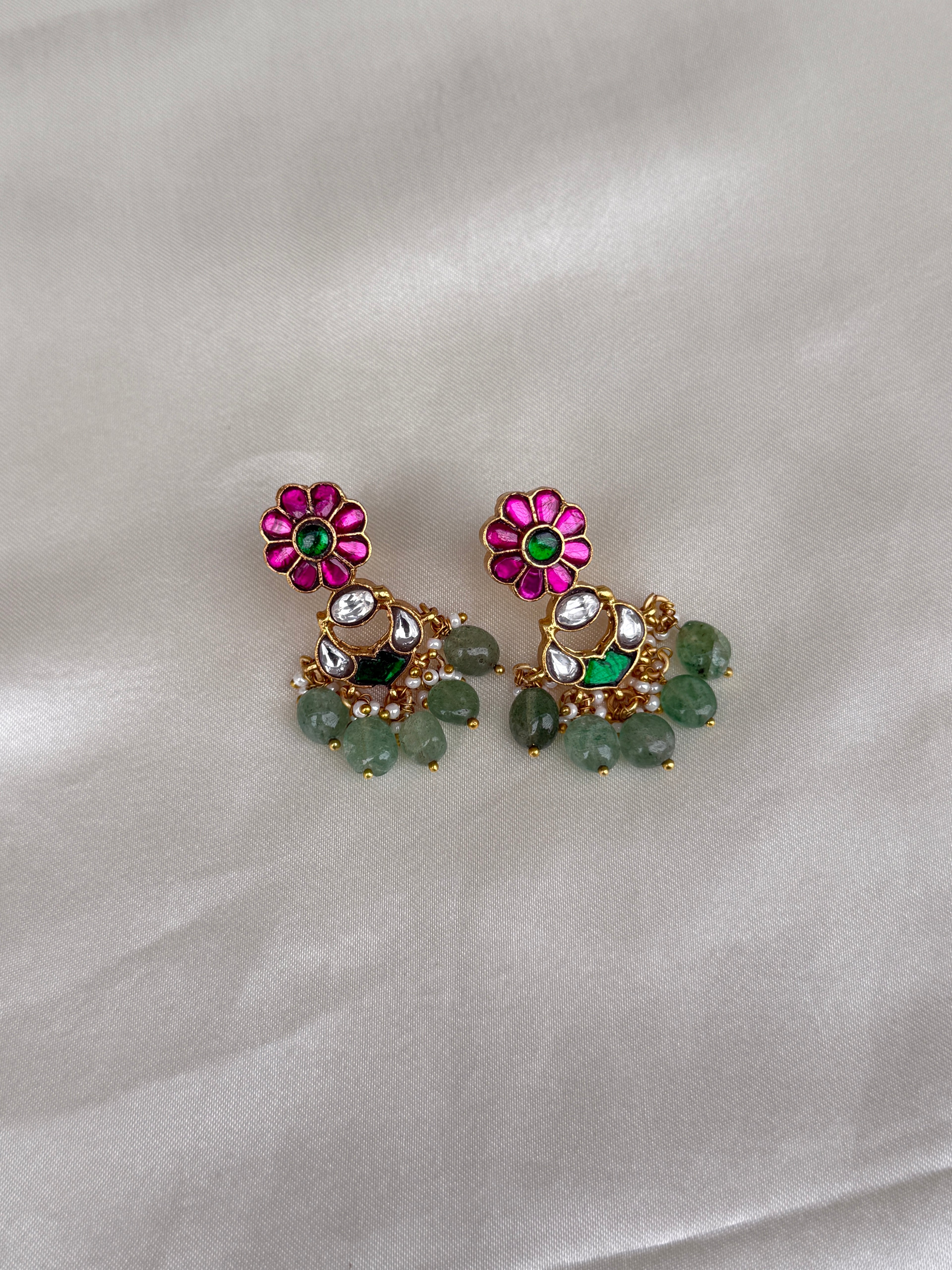 Er116 small chandbali jadau Kundan earrings