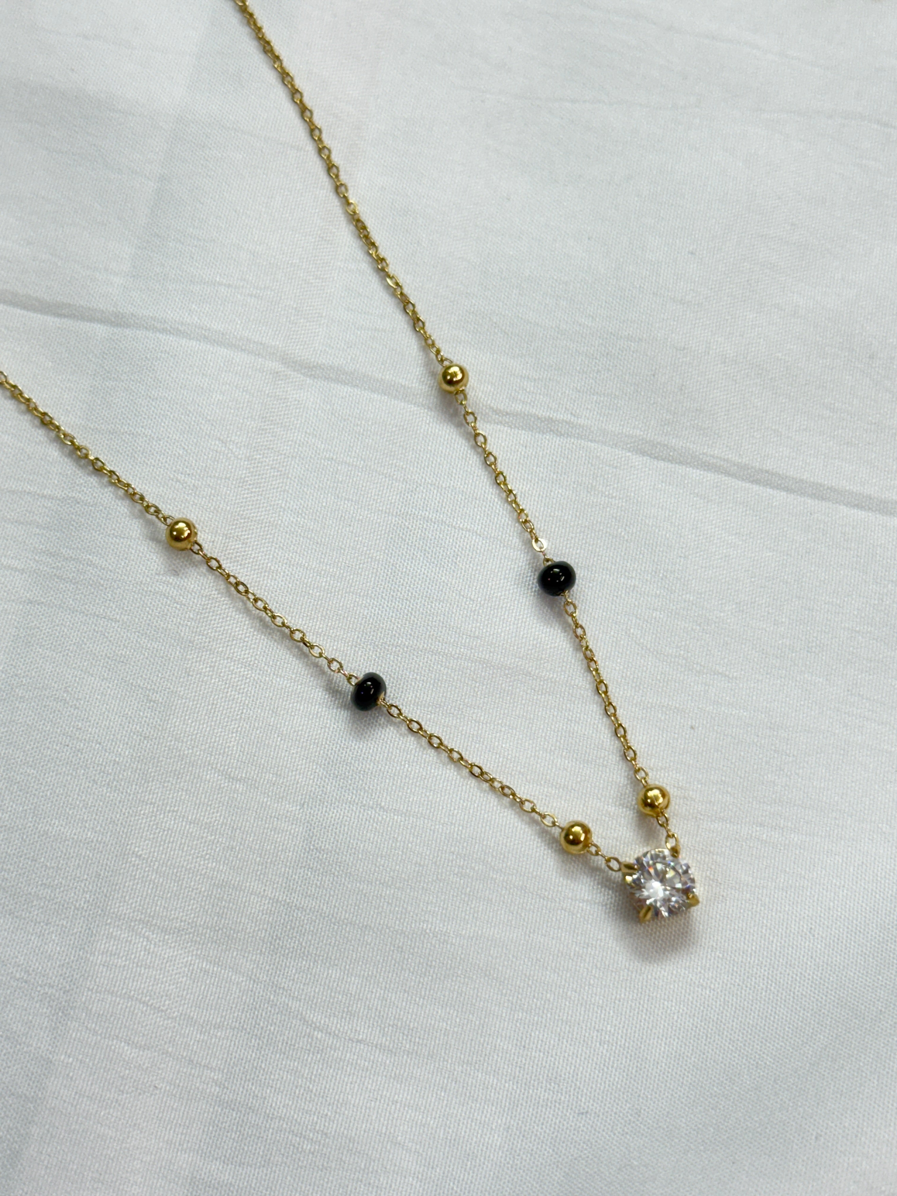 Bb009 anti-tarnish single line short simple blackbeads(color won't fade)