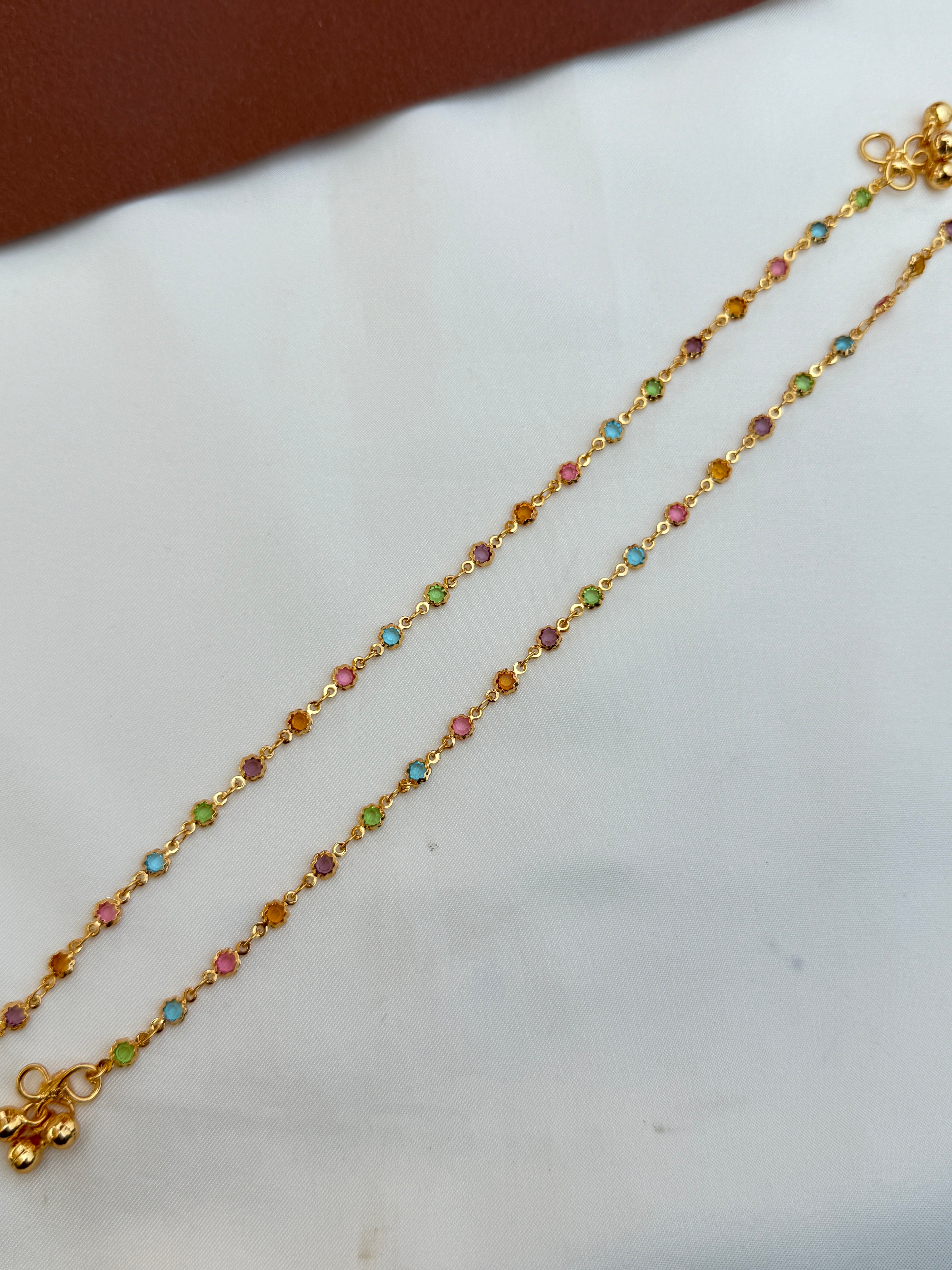 Ak503 multicolour anklets
