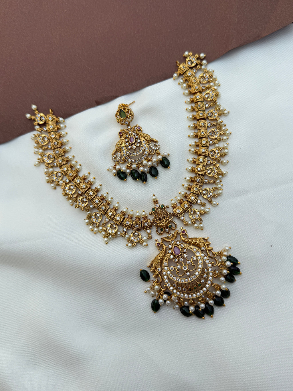 Ns593 Lakshmi devi cz multi short neckset