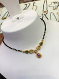 Multi white stones Black beads 18 inches Bb430