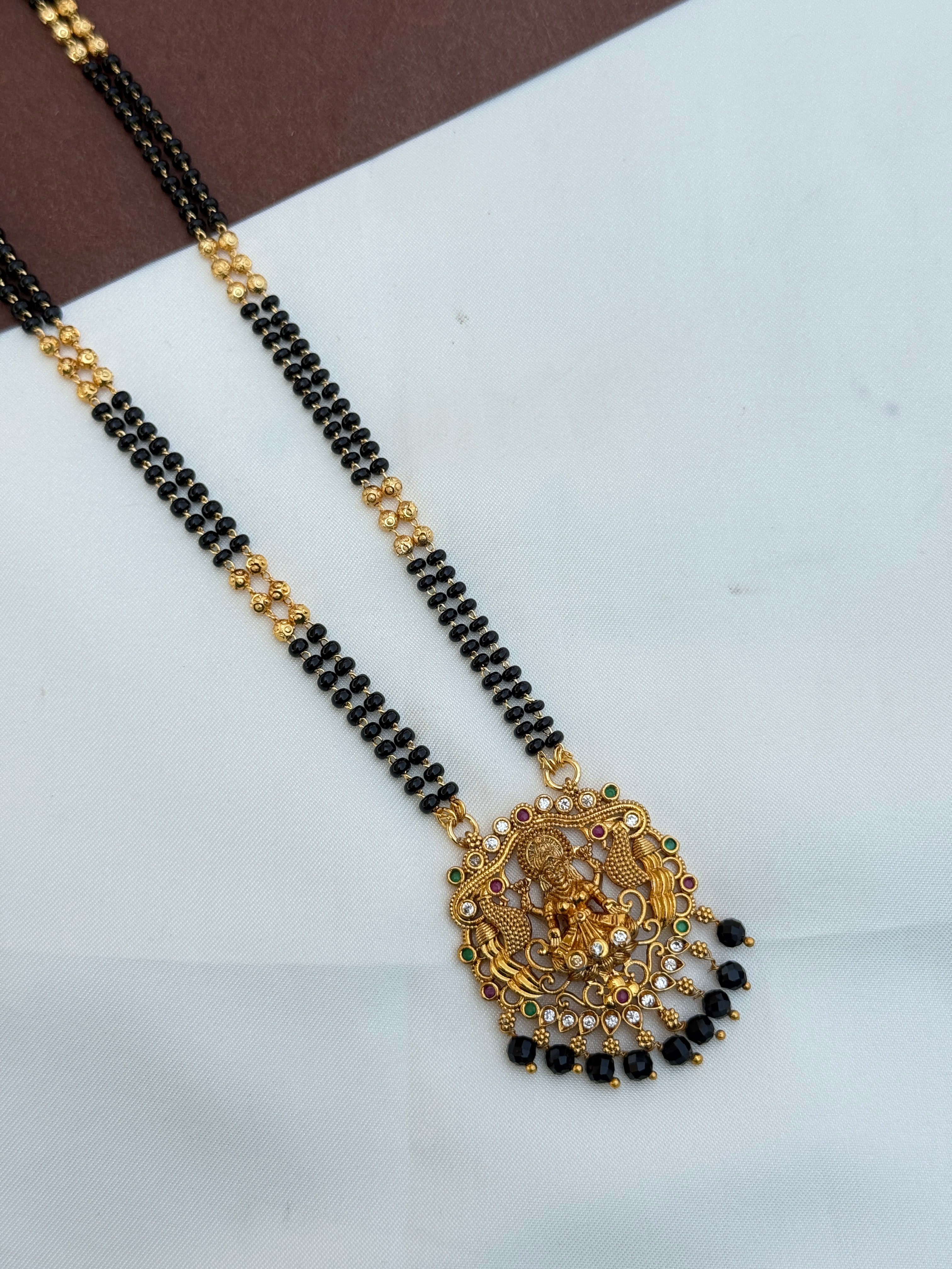 Bb108 24inches 2 lines lakshmidevi blackbeads