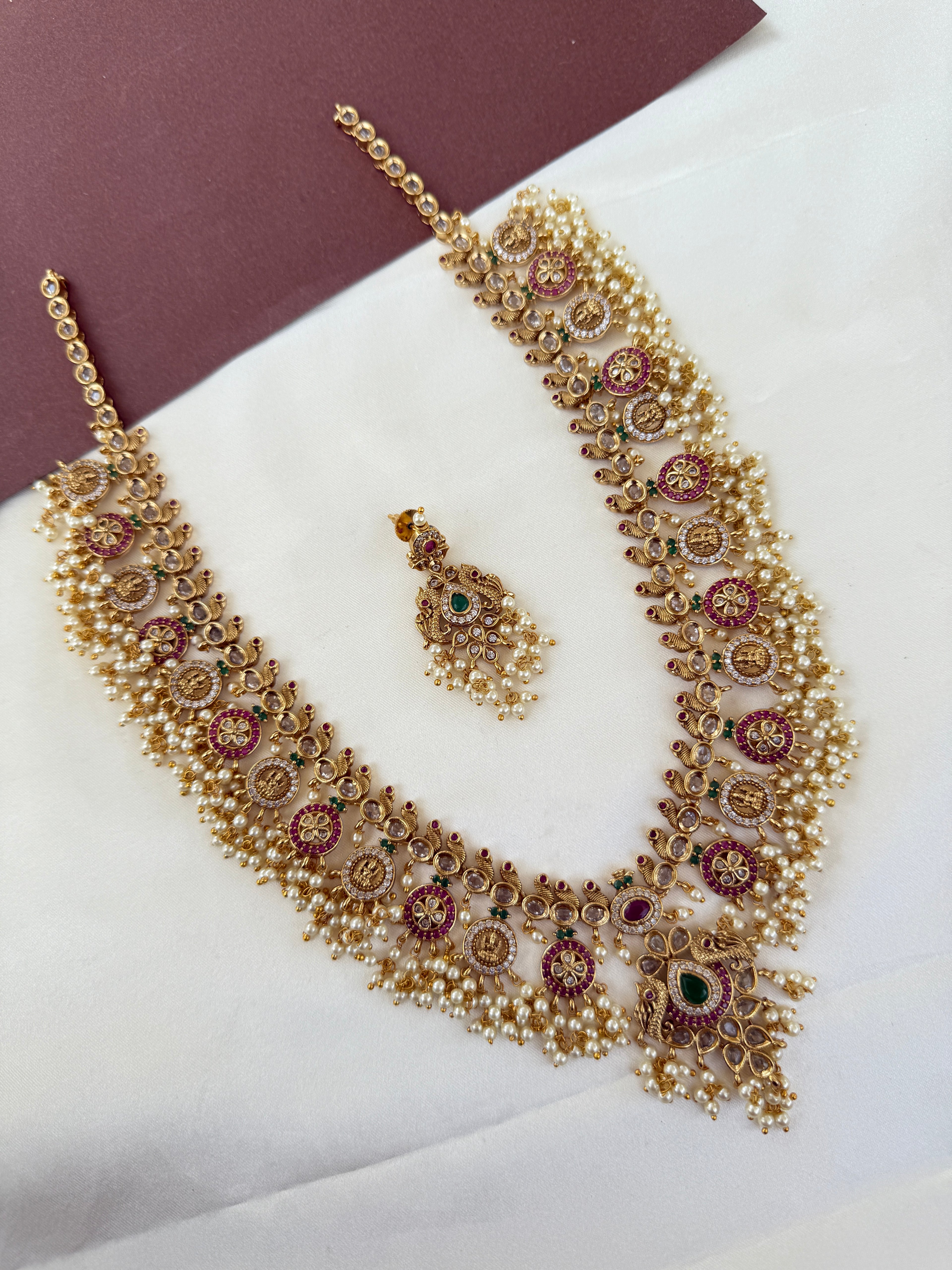 LH2039 multi color kasulu long haram Neckset with earrings