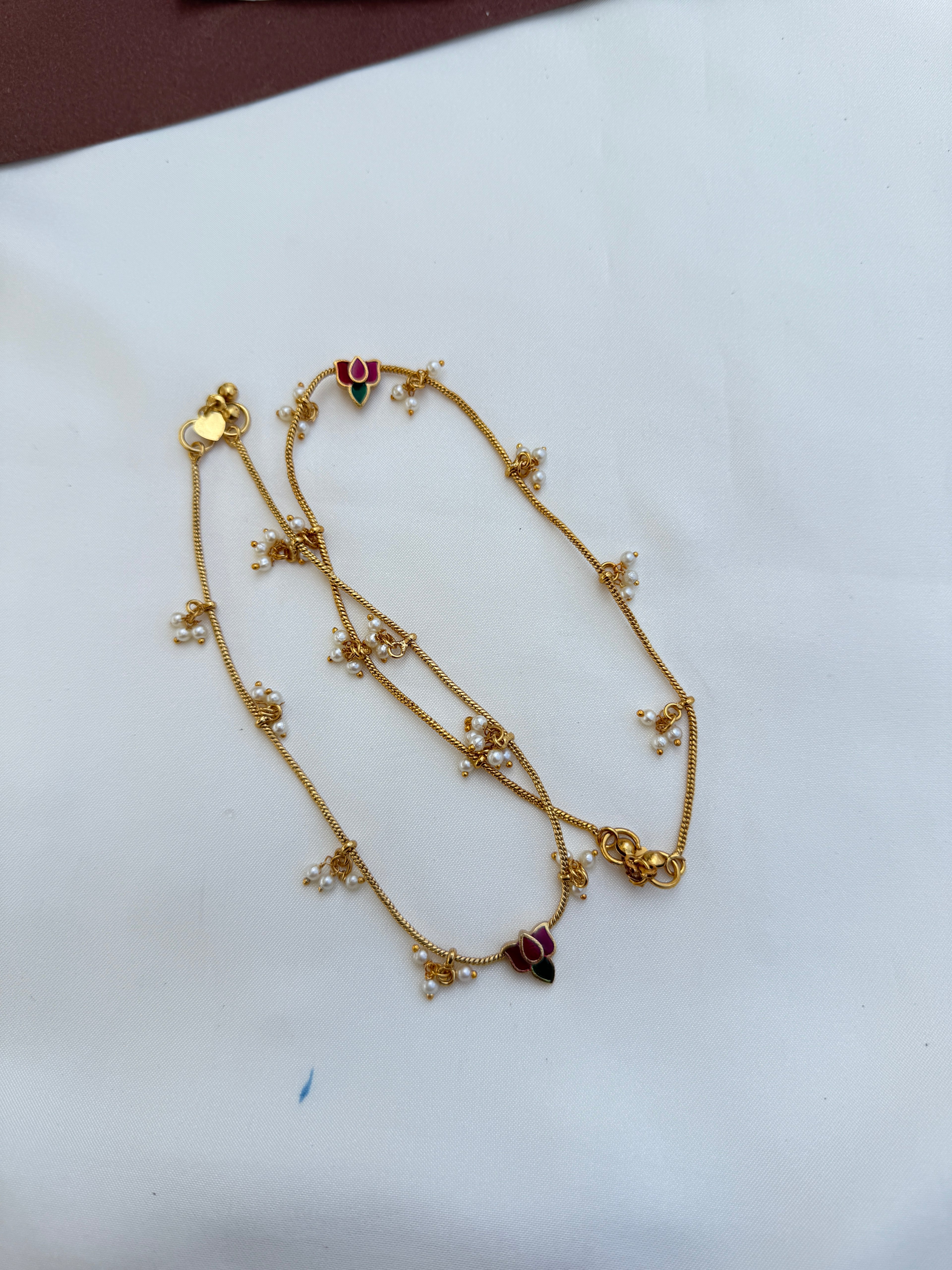 Ak104 jadau kundan anklets