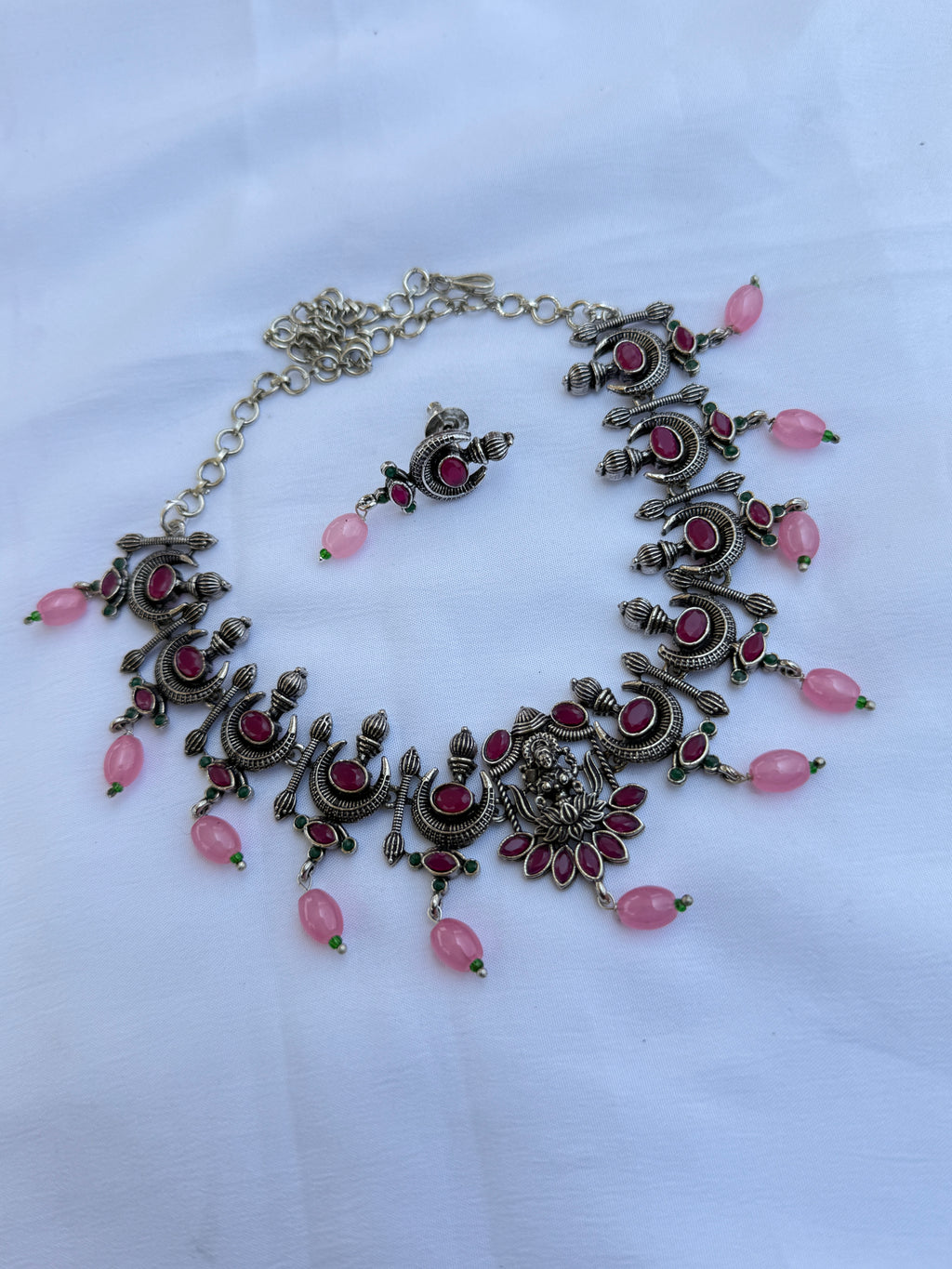 Ox103 Laxmi devi oxidised neckset