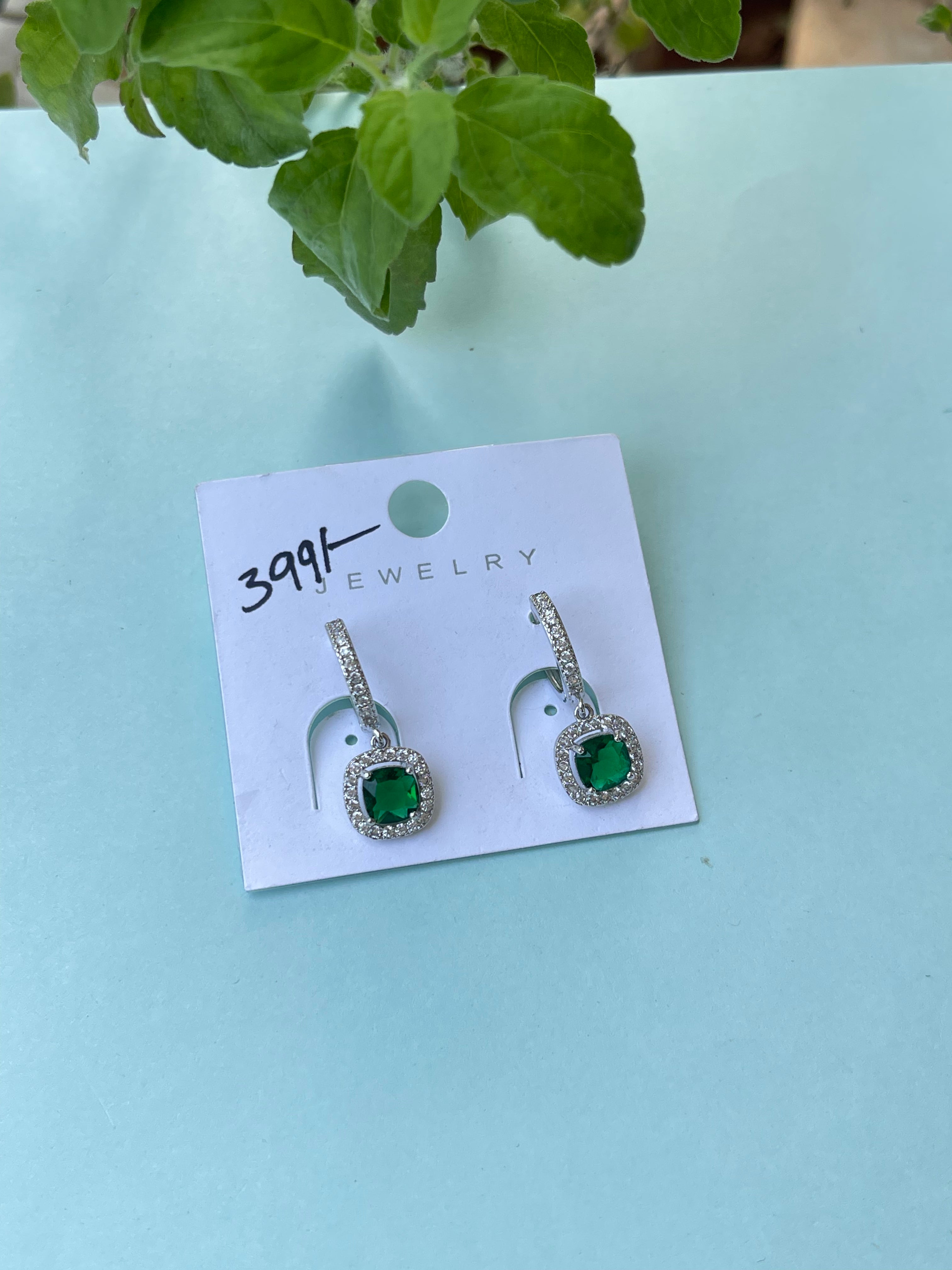 Silver hoops hanging