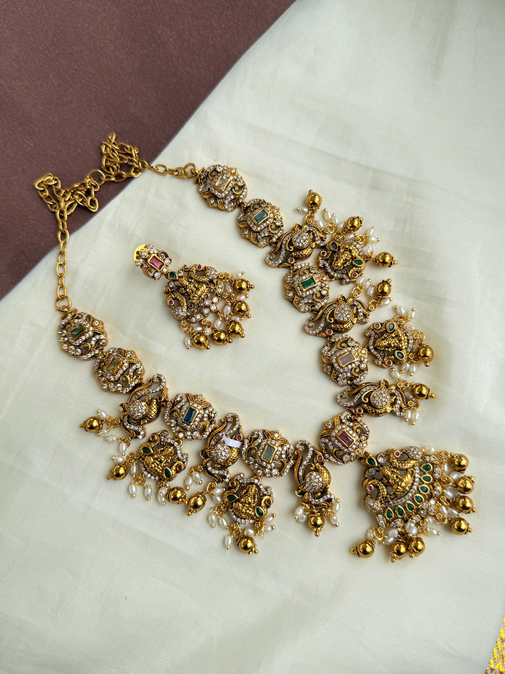 Ns301 cz Lakshmi Devi neckset