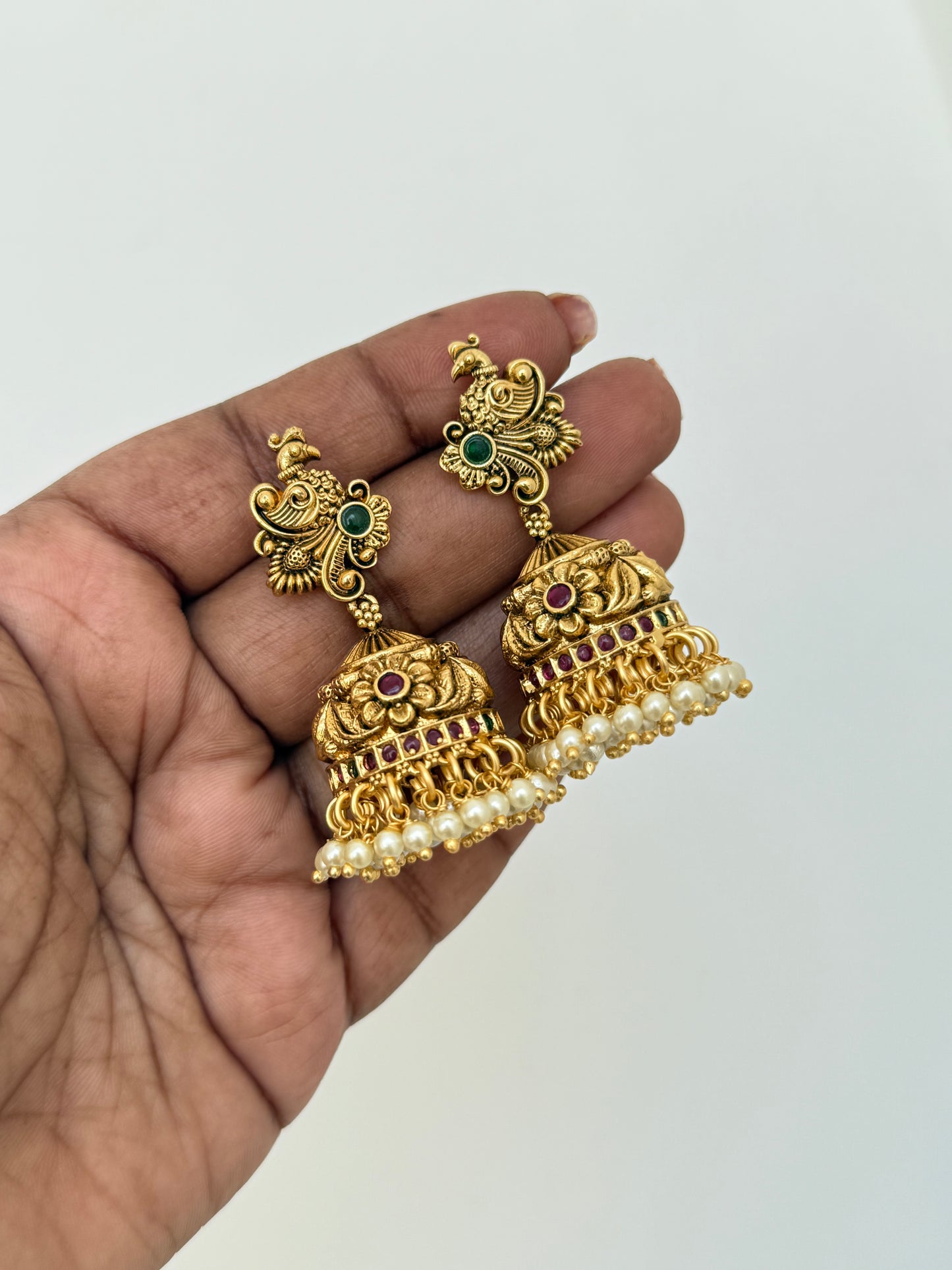 Er2056 nakshi peacock butta Earrings