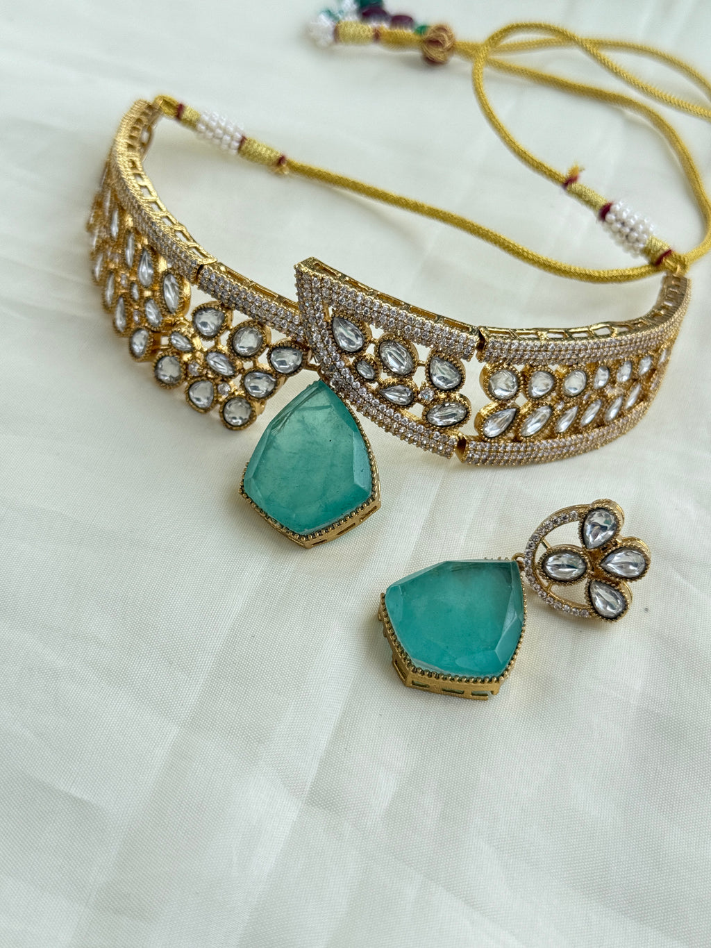 Ch001 moissanite pastel color choker