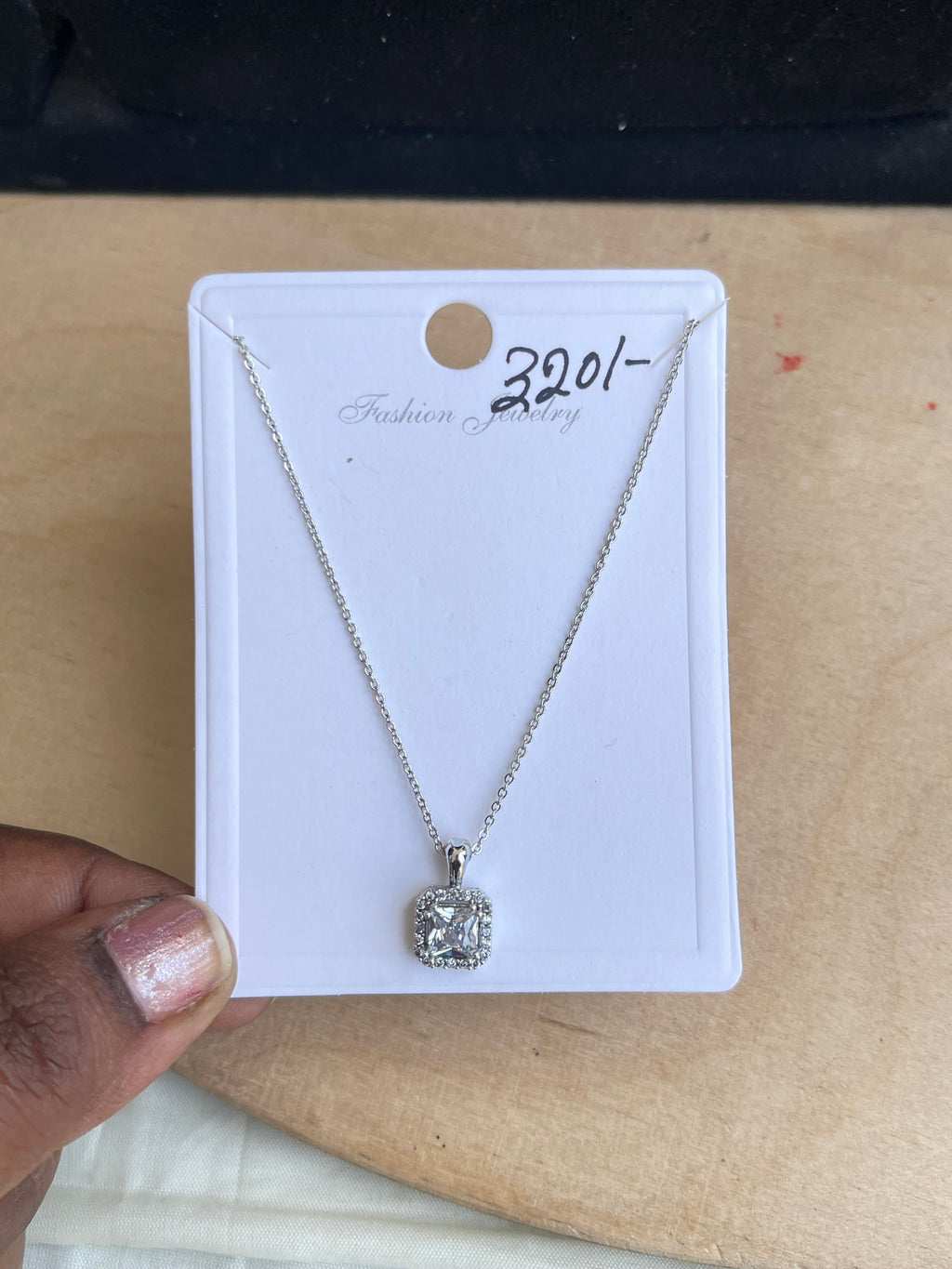 Silver square pendant dailywear chain