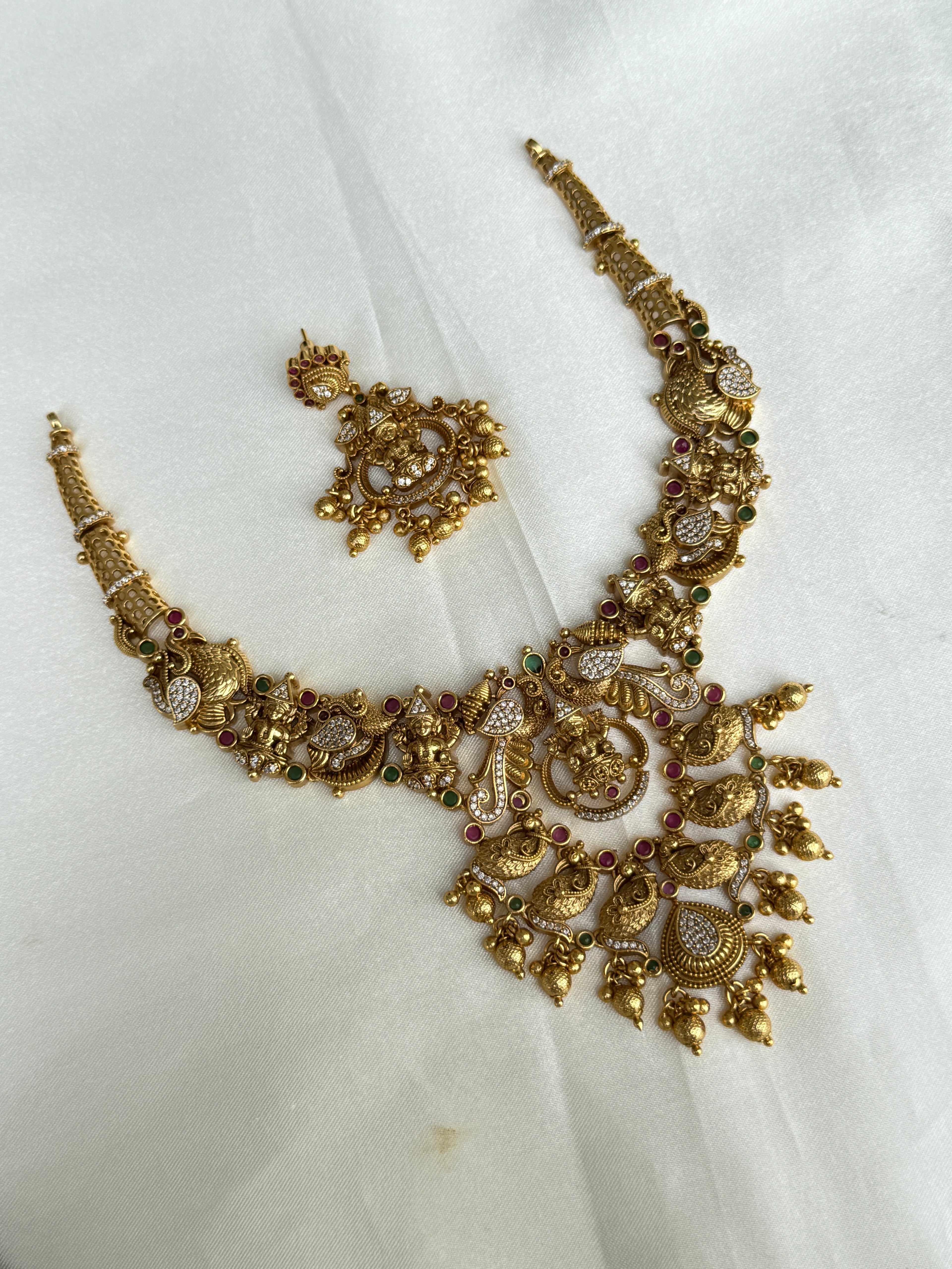 NS409 premium multi color nakshi kante Neckset with earrings
