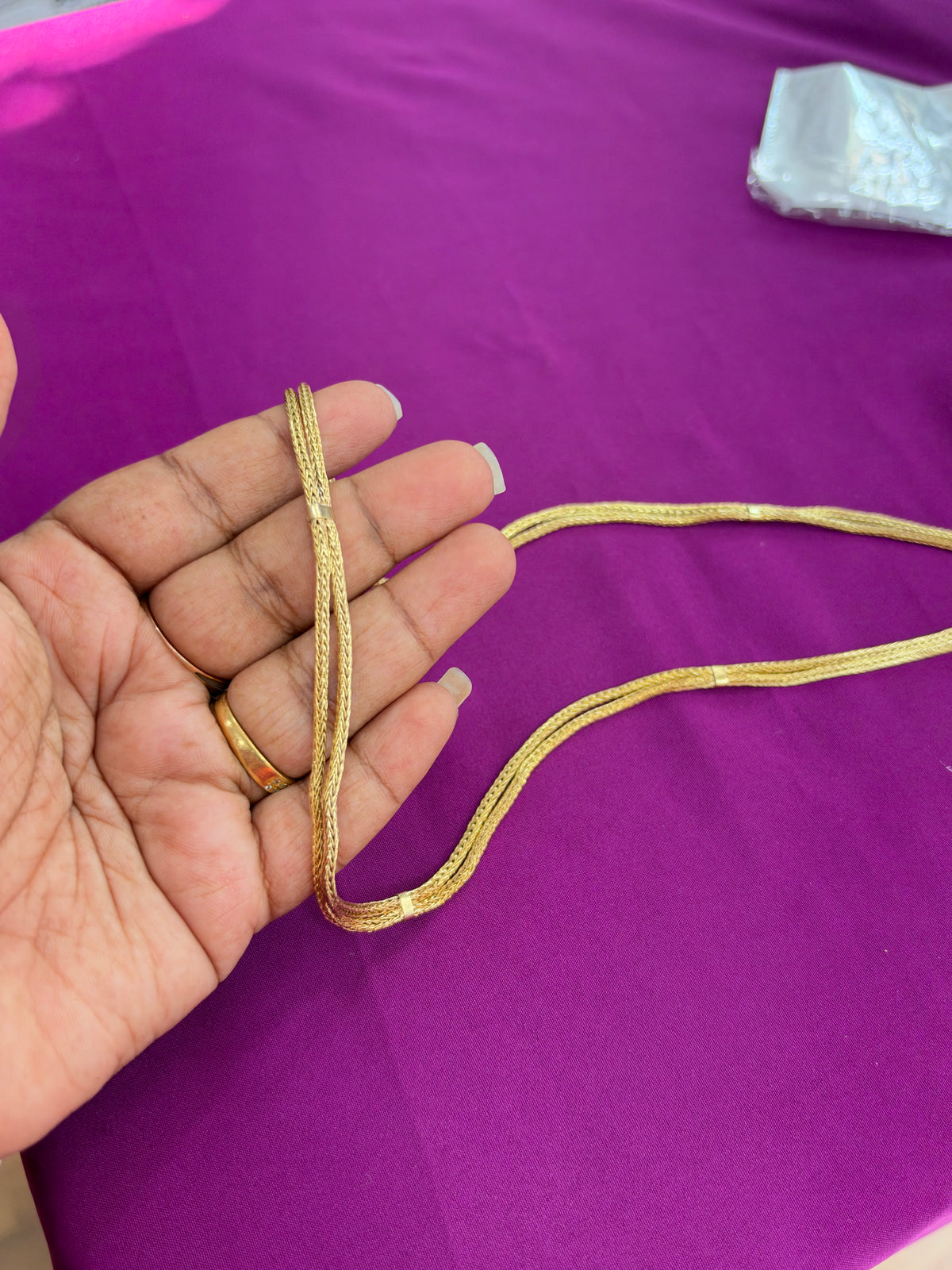 Tc639 Panchaloham unpolished 2 layers thali chain