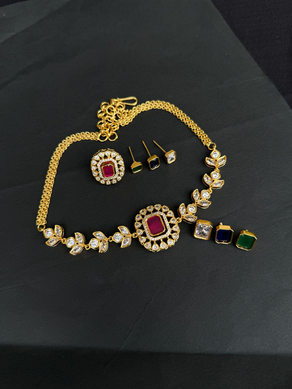 NS509 Changable choker neckset with earrings