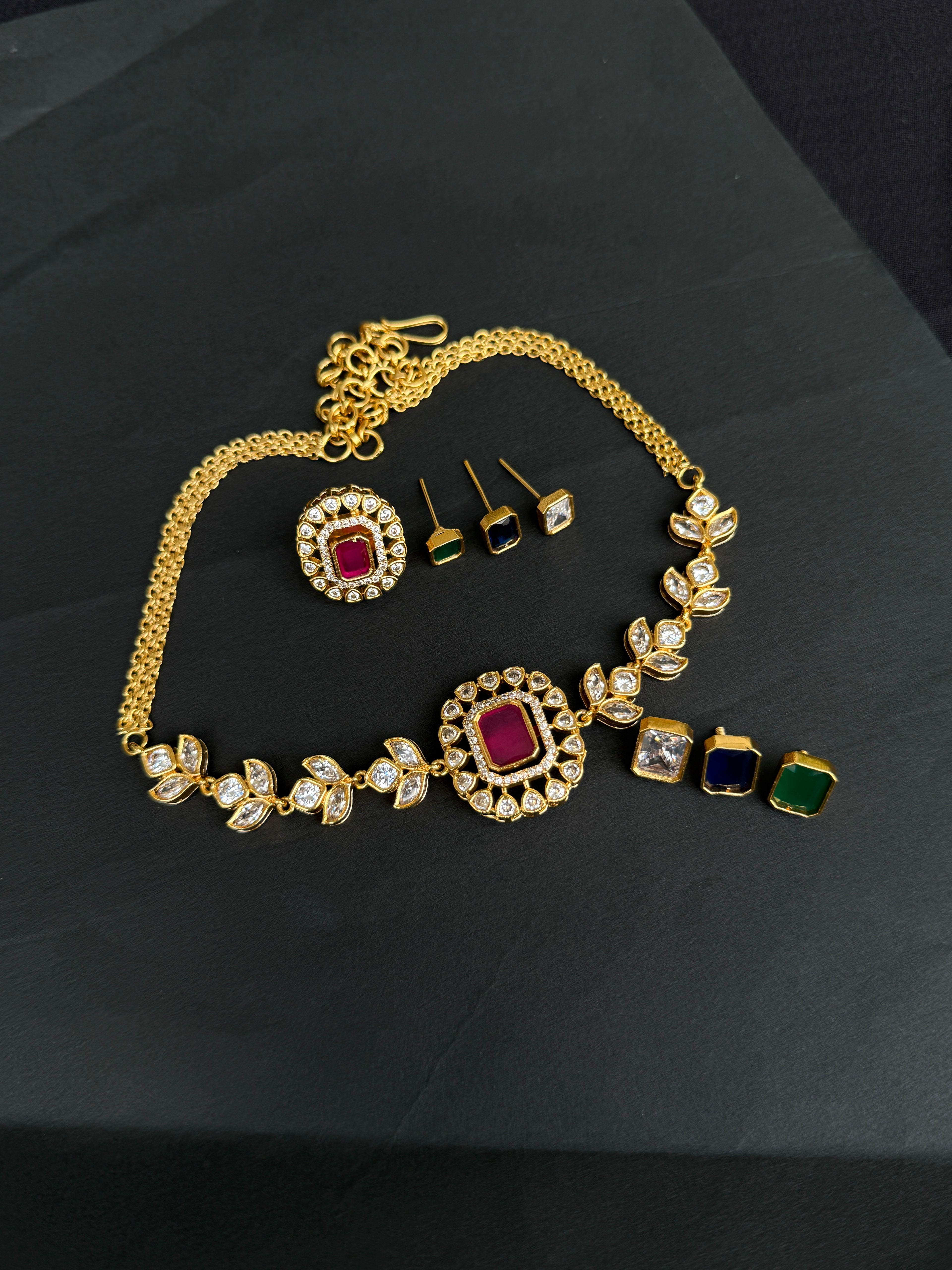 NS509 Changable choker neckset with earrings