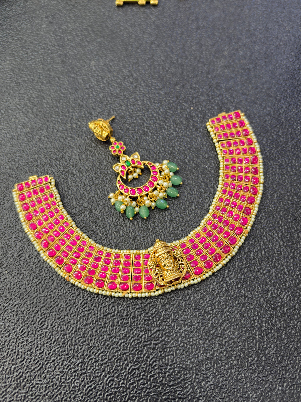 Ns4001 jadau kundan gold replica heavy neckset can be used in 19 ways