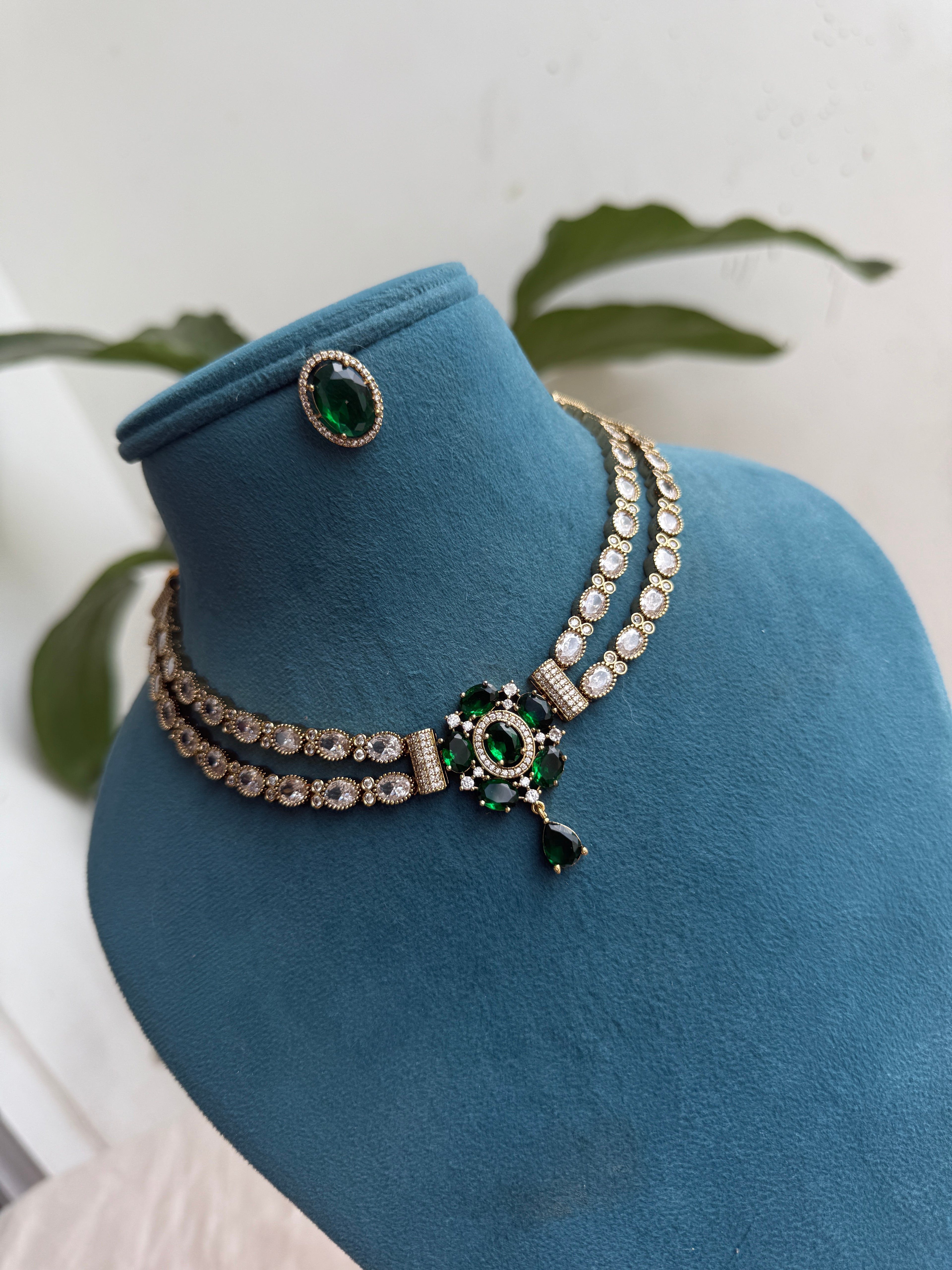 Ns442 2layers Uncut Kundan neckset