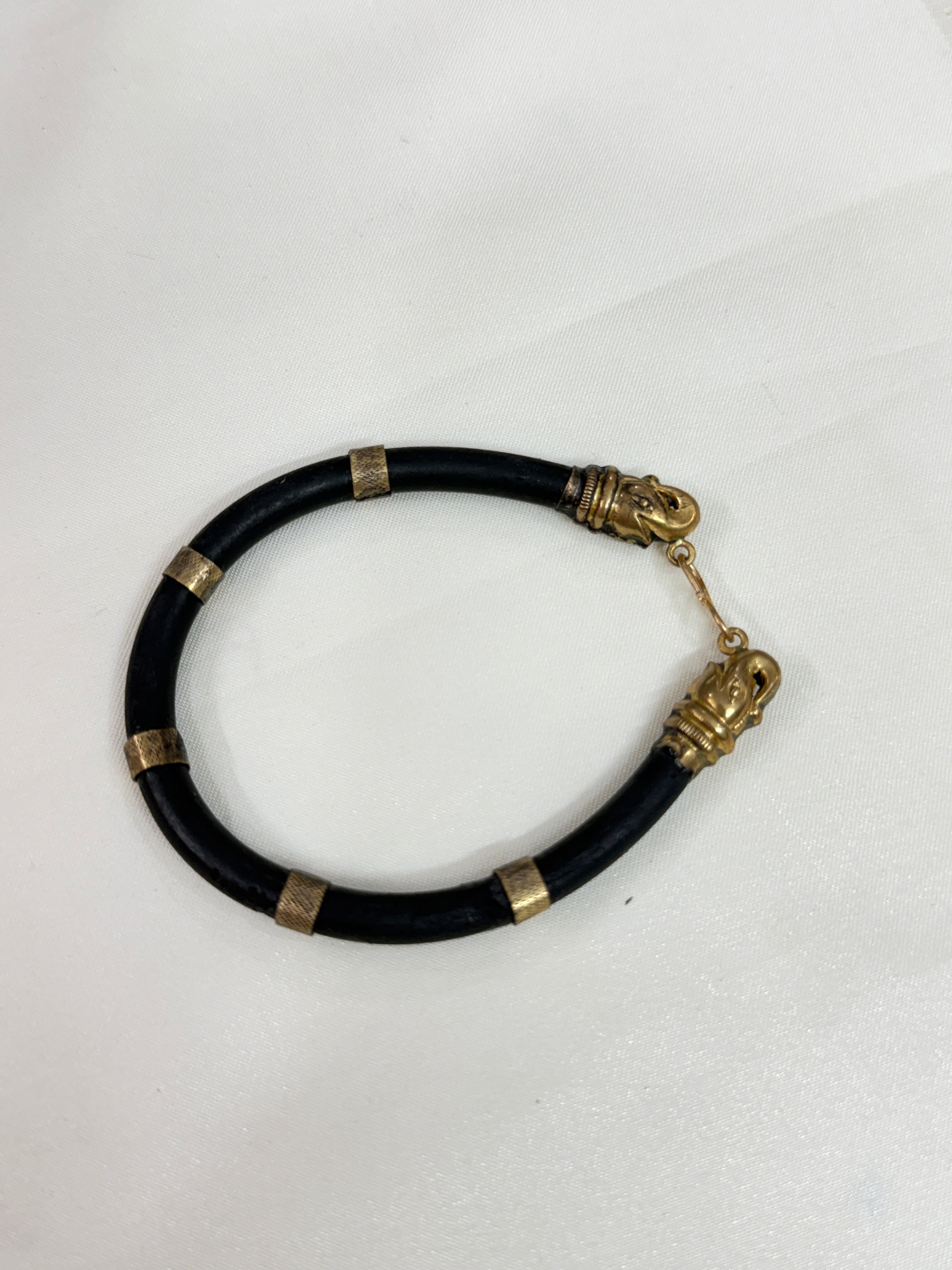 Eh001 panchaloham black rubber kada