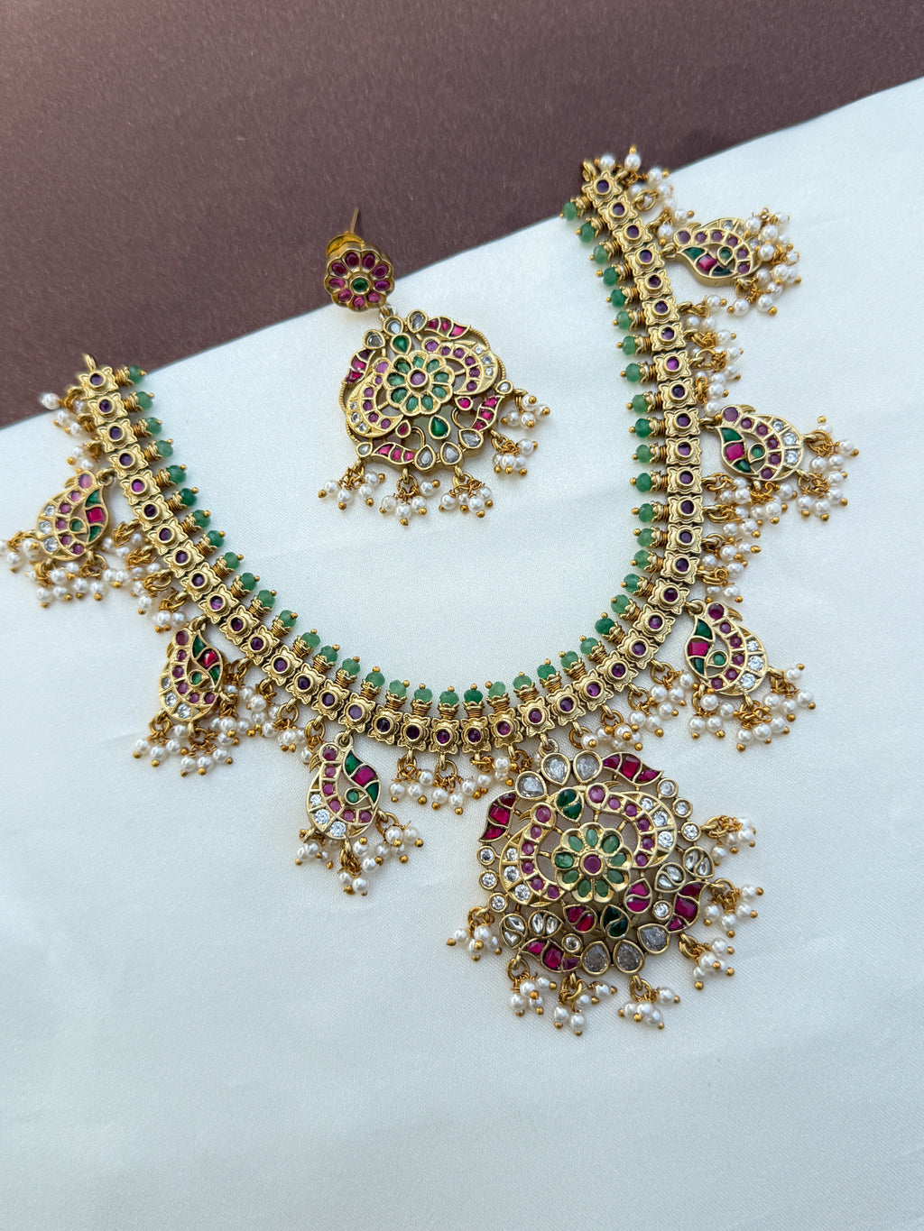 Ns572 jadau Kundan guttapusalu neckset