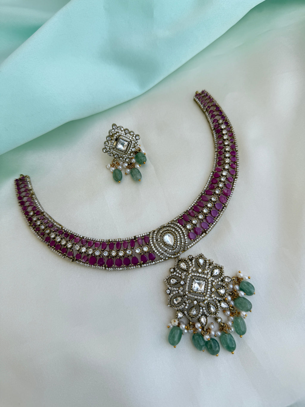 Choker Kundan neckset with earrings ns263