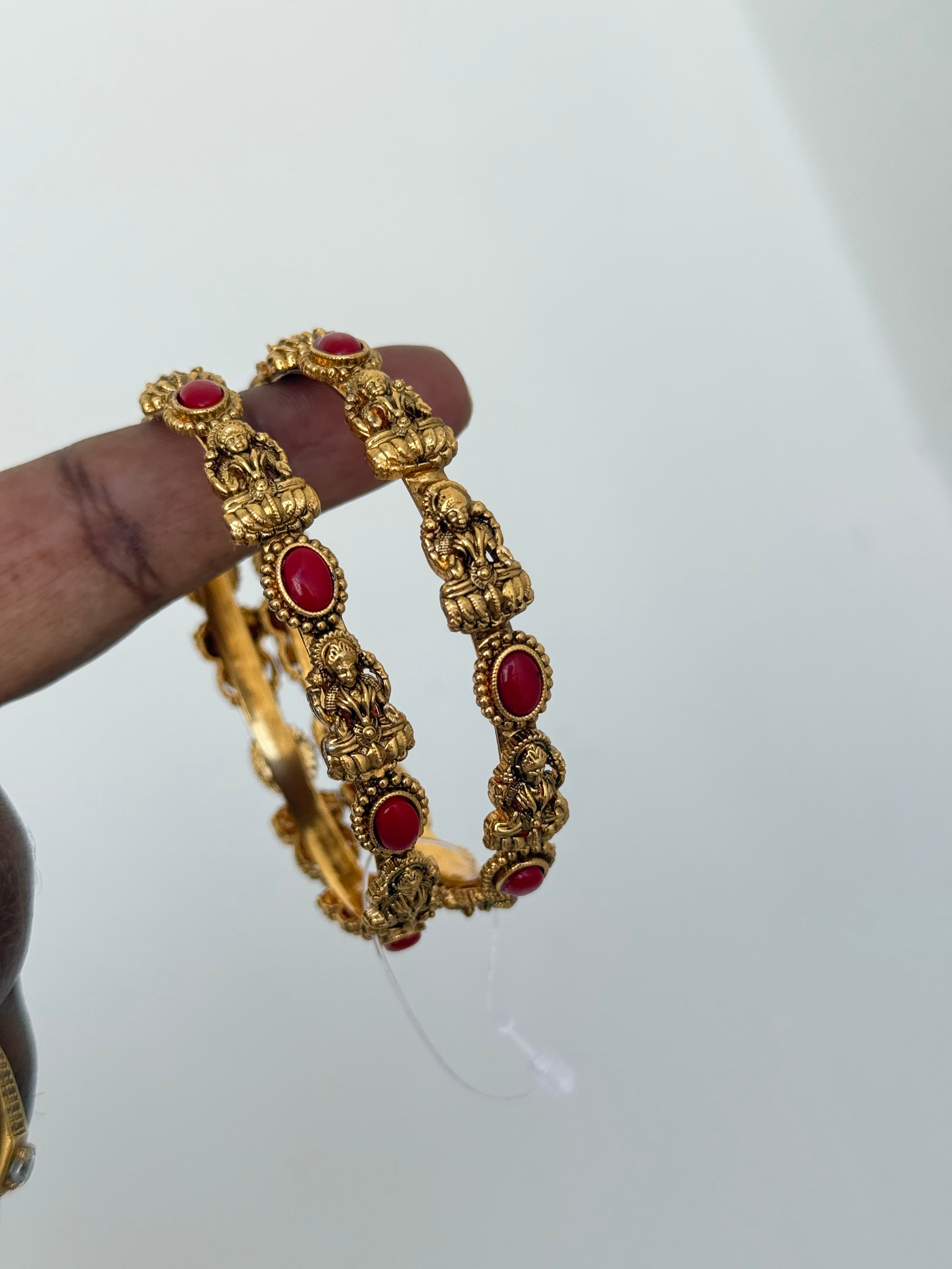 Sb001 coral Lakshmi Devi bangles