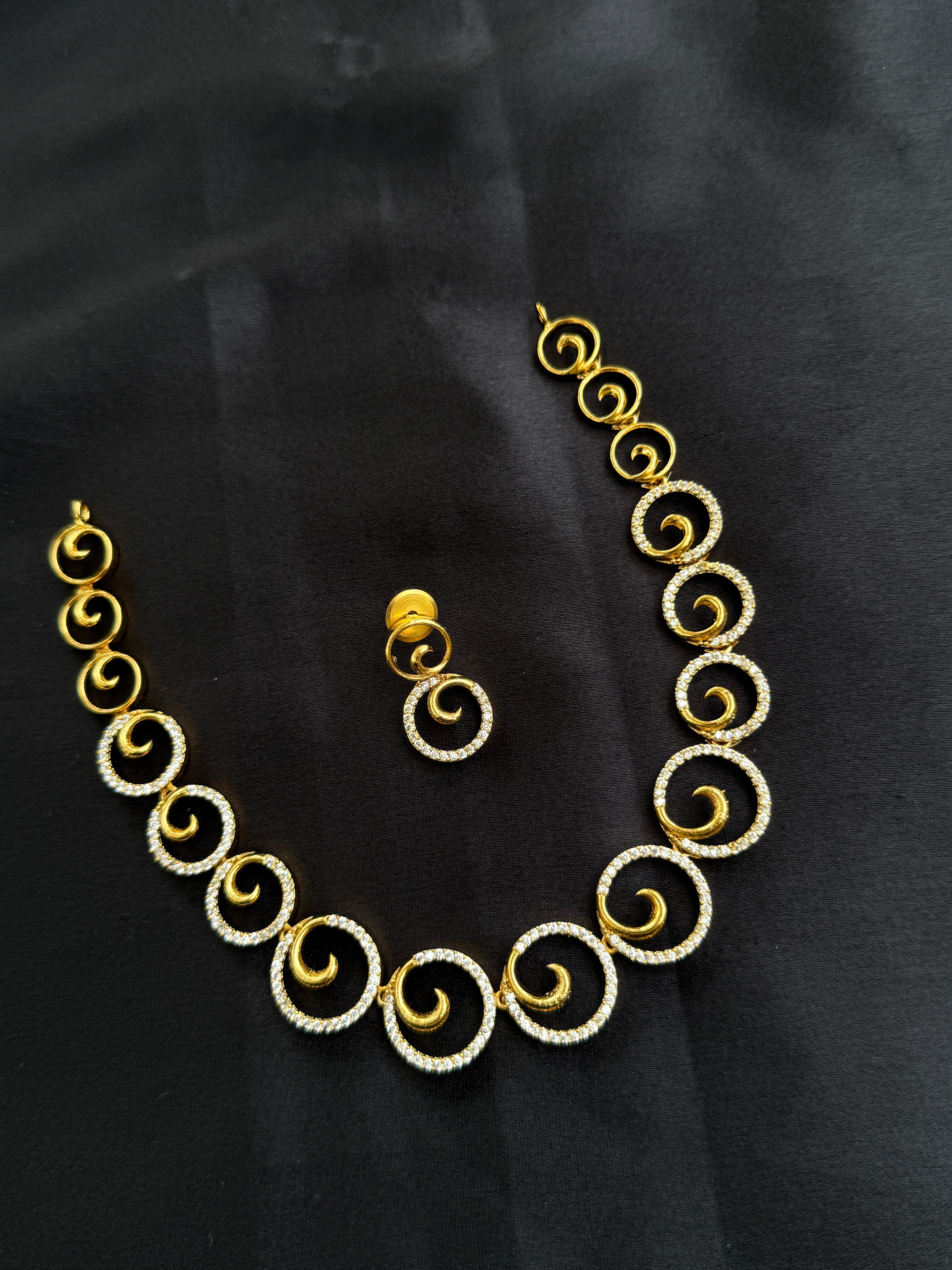 Ns275 simple cz neckset suits for kids and adults