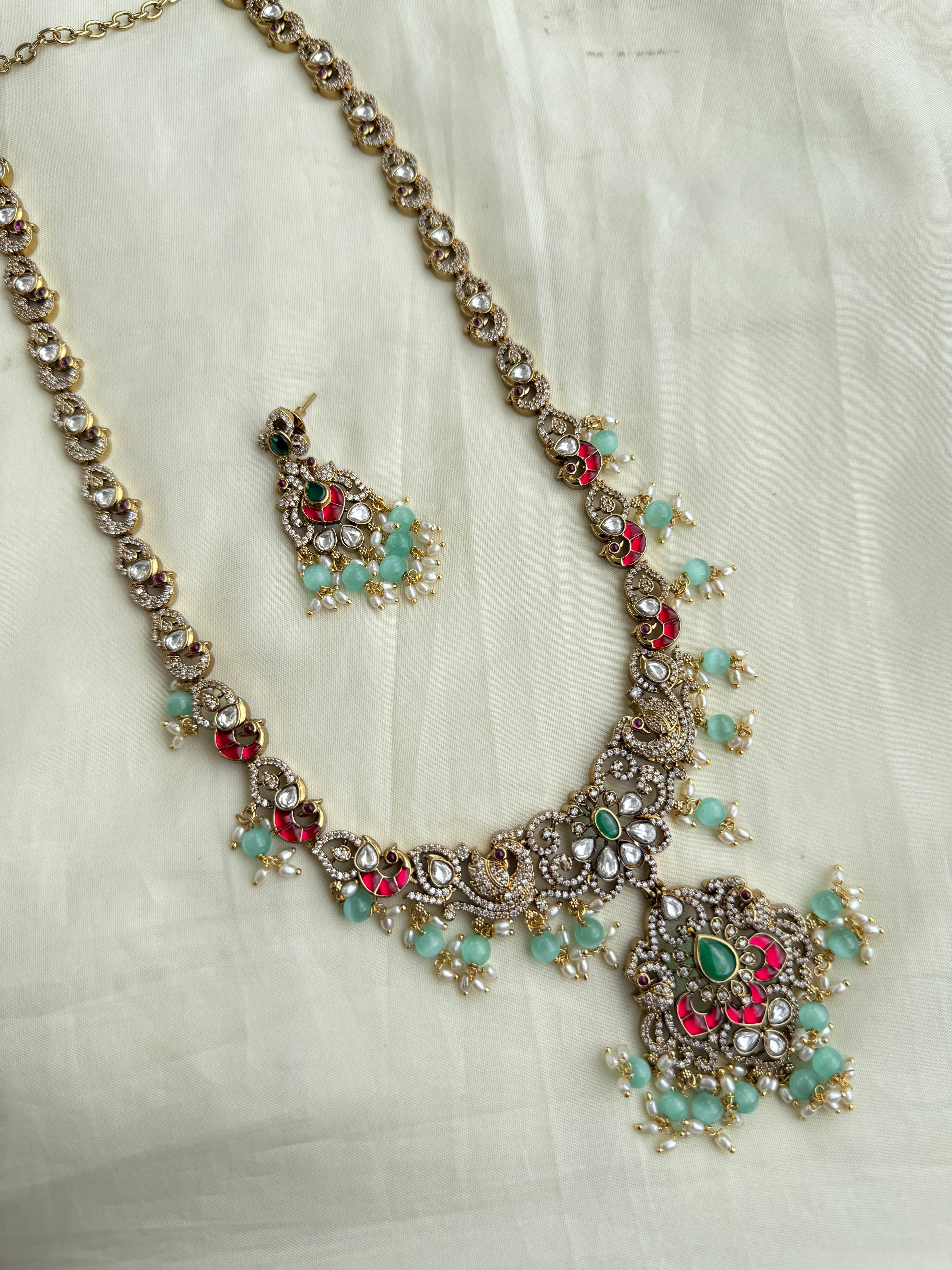 Lh2020 jadau kundan moissanite long haram