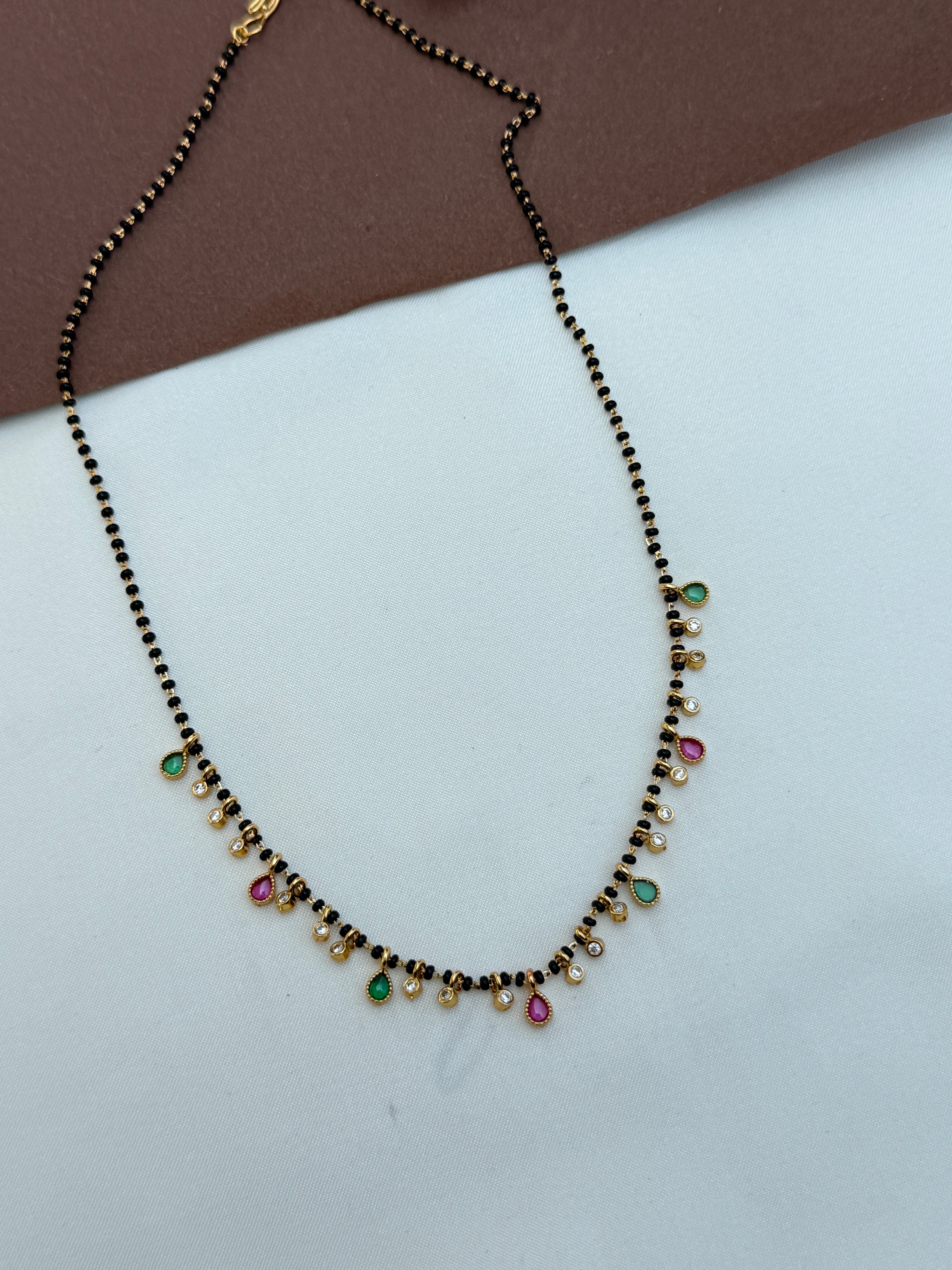 Bb077 18inches single line multi colour drop blackbeads