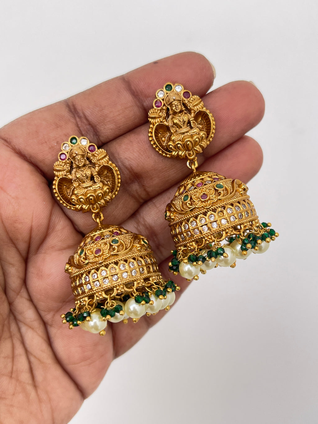 Lakshmi devi butta with white pearls