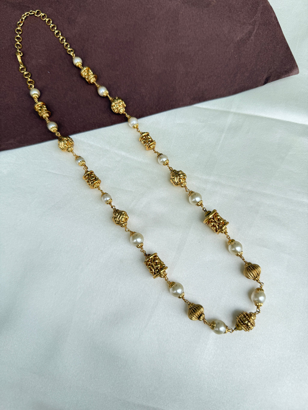 Bb0006 pearl gold ball 20 inches chain