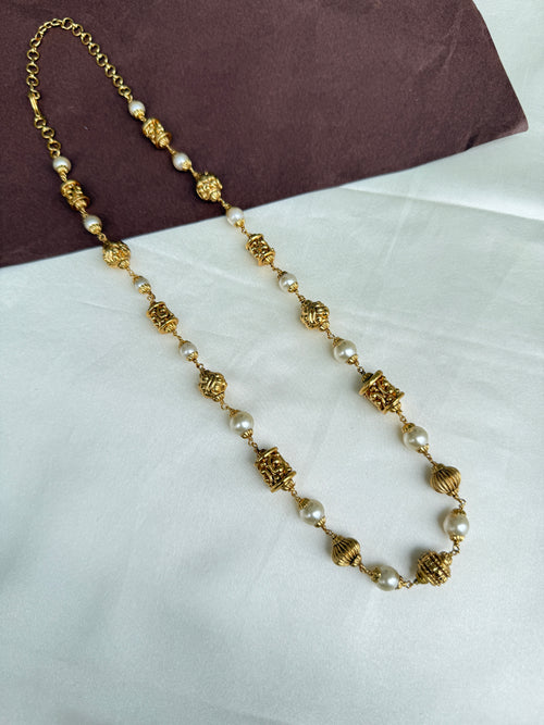 Bb0006 pearl gold ball 20 inches chain