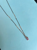 Light pink rose platinum single line blackbeads